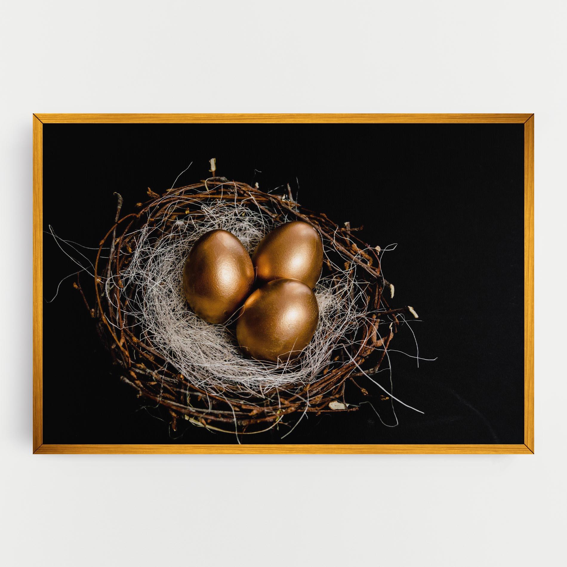 Obraz na Płótnie Pretty Golden Easter Eggs mockup 0