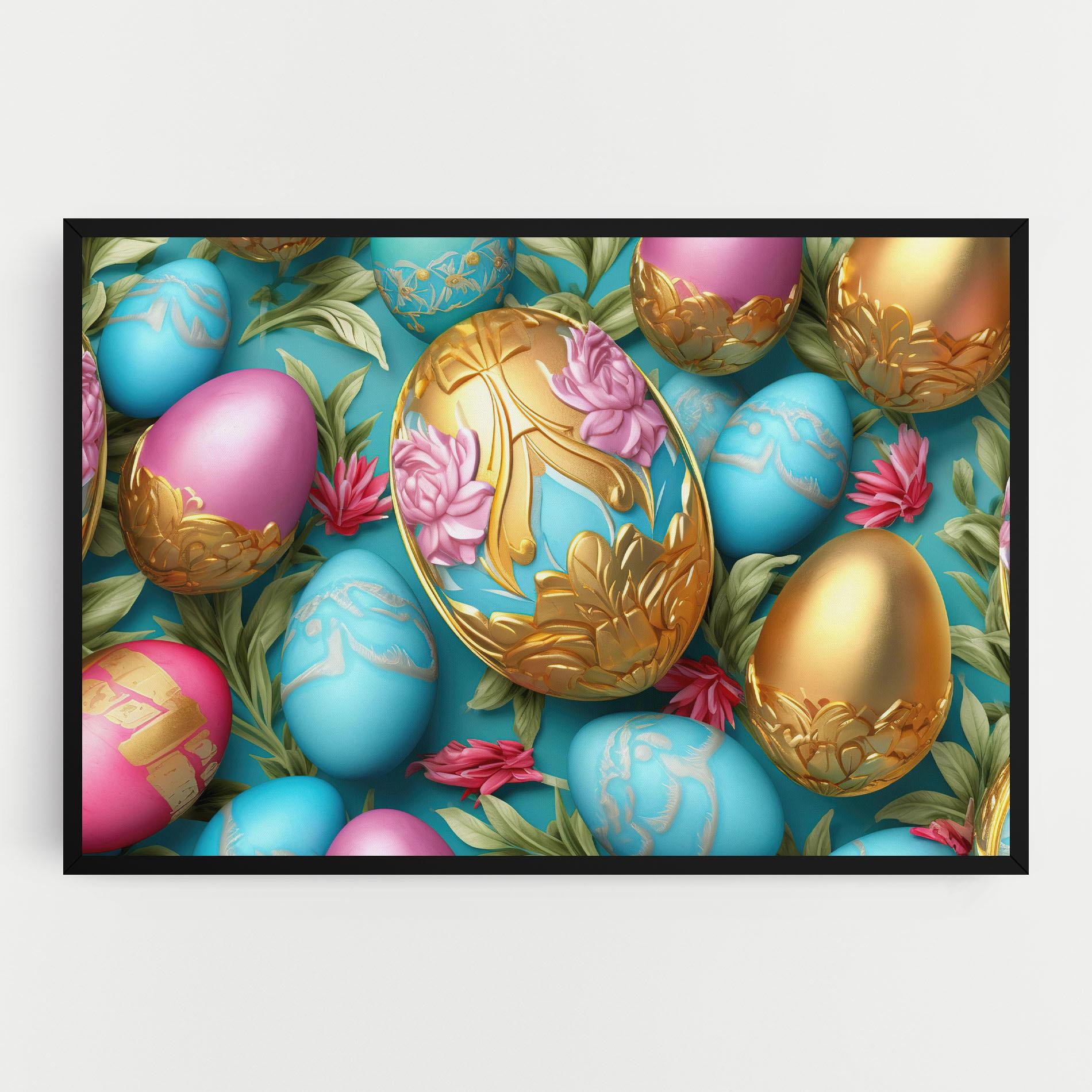 Obraz na Płótnie Blue Pink Easter Egs mockup 0
