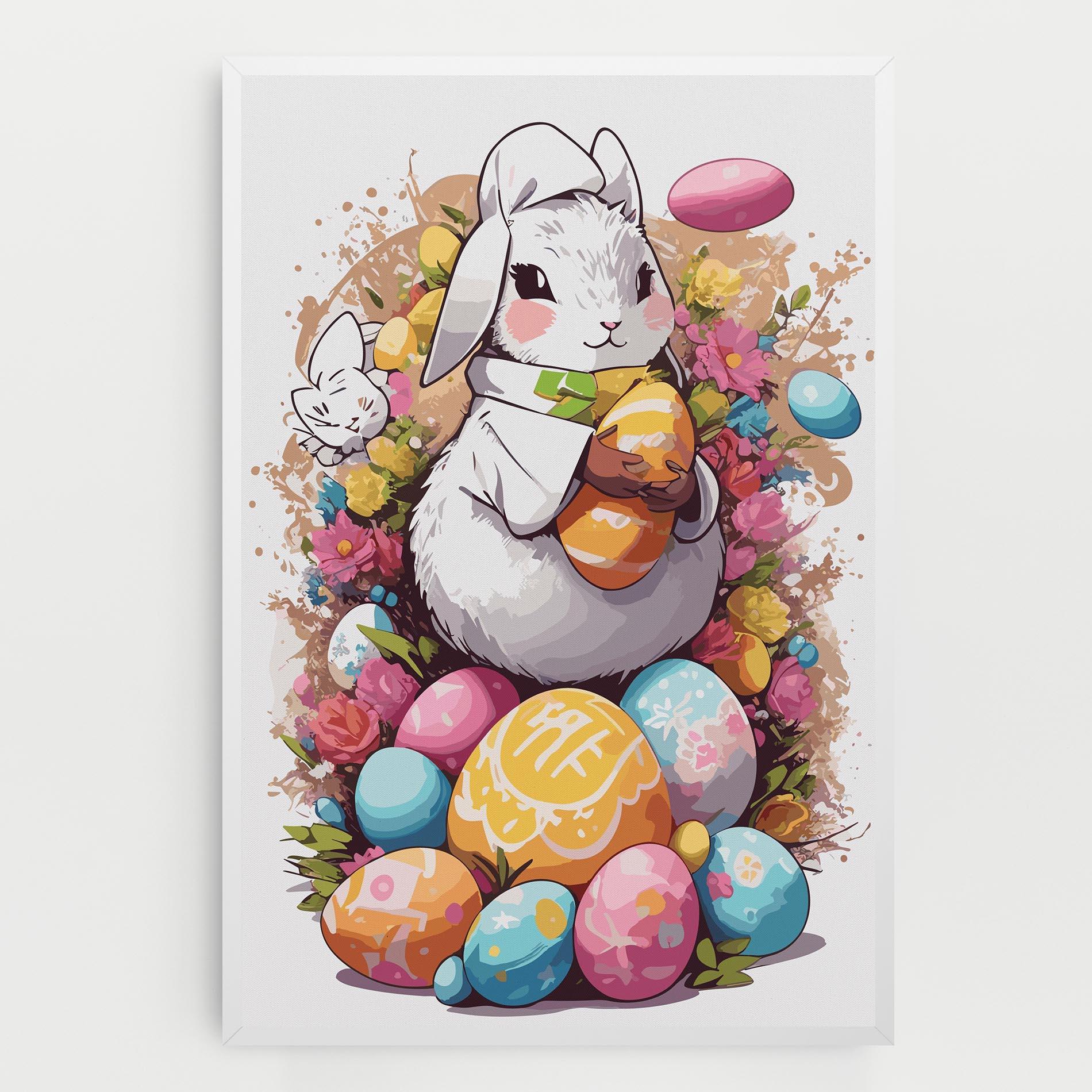 Obraz na Płótnie White Easter Bunny mockup 0