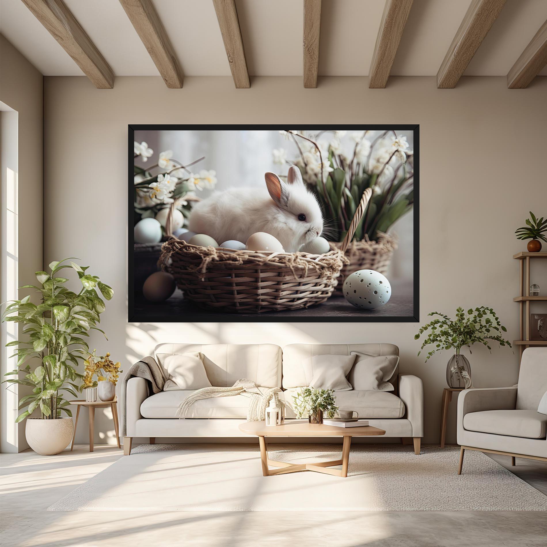 Obraz na Płótnie Cute White Easter Eggs mockup 6