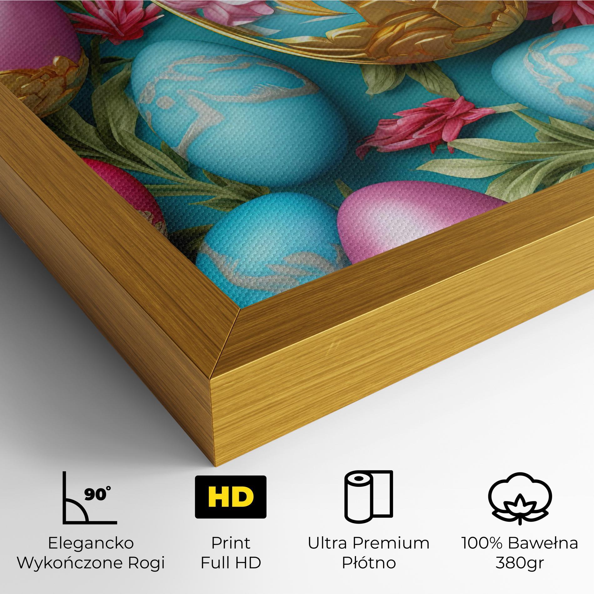 Obraz na Płótnie Blue Pink Easter Egs mockup 4