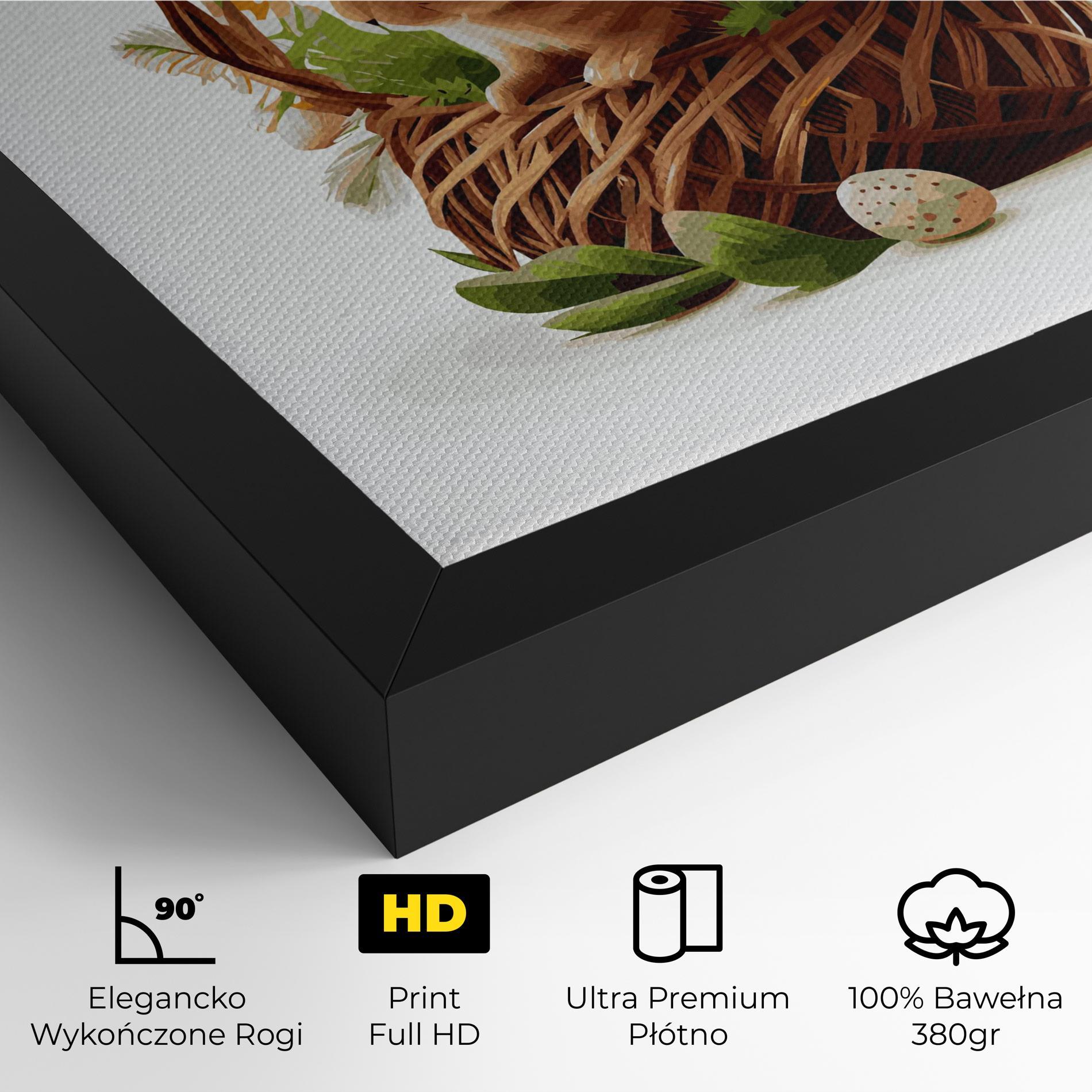 Obraz na Płótnie Bunny In Basket mockup 4