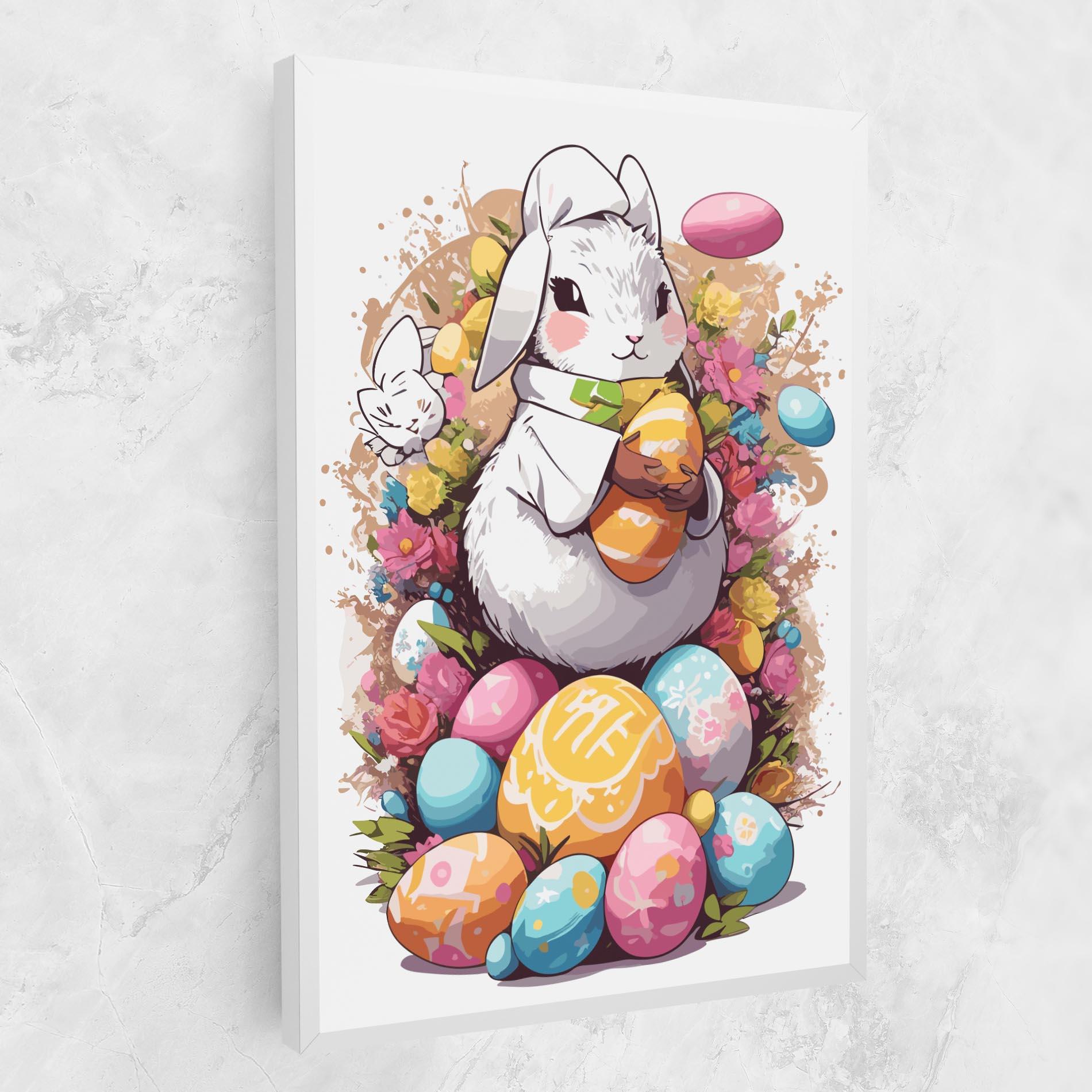 Obraz na Płótnie White Easter Bunny mockup 1