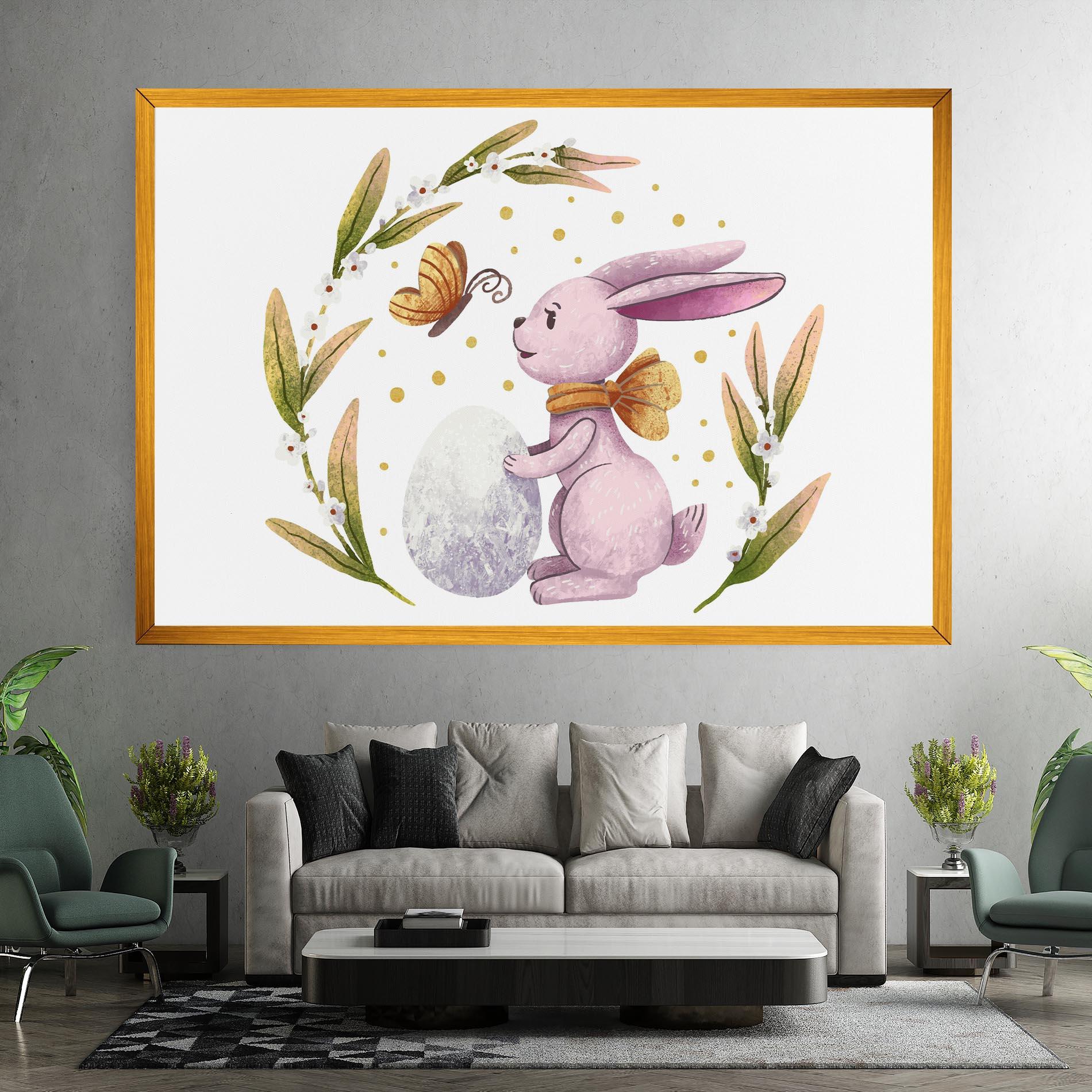 Obraz na Płótnie Easter Pink Bunny mockup 7