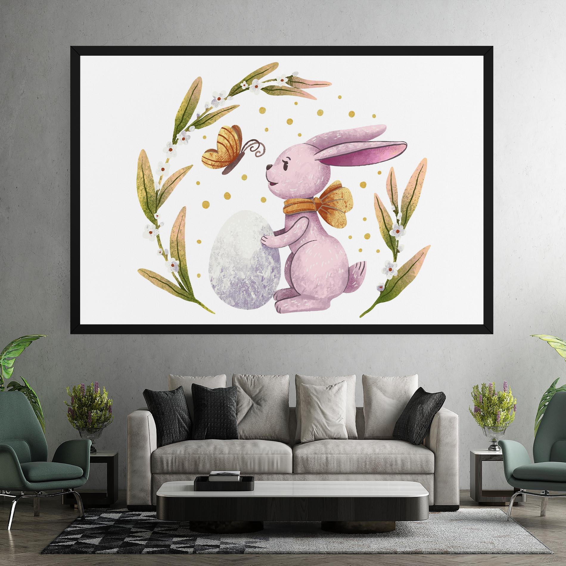 Obraz na Płótnie Easter Pink Bunny mockup 7