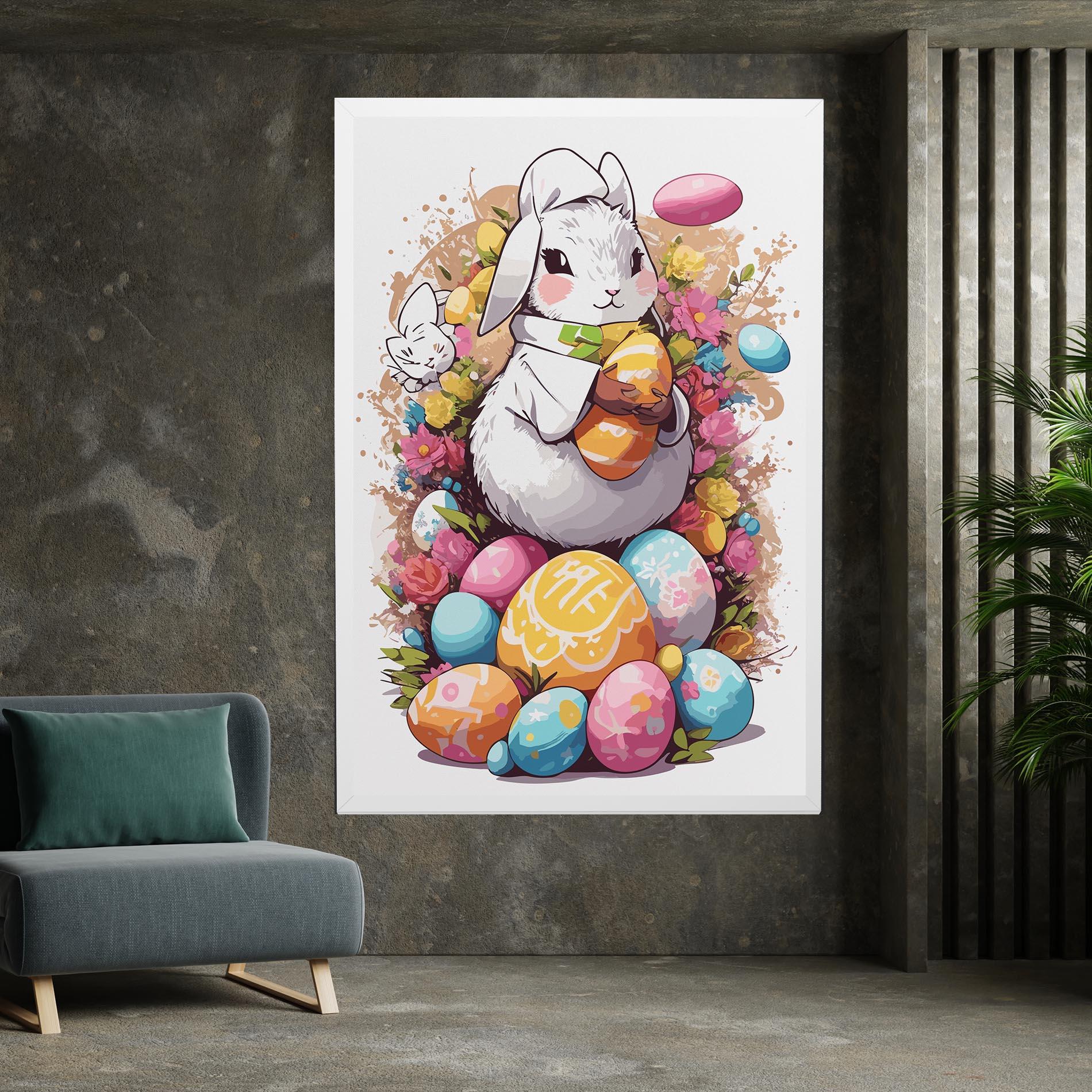Obraz na Płótnie White Easter Bunny mockup 7