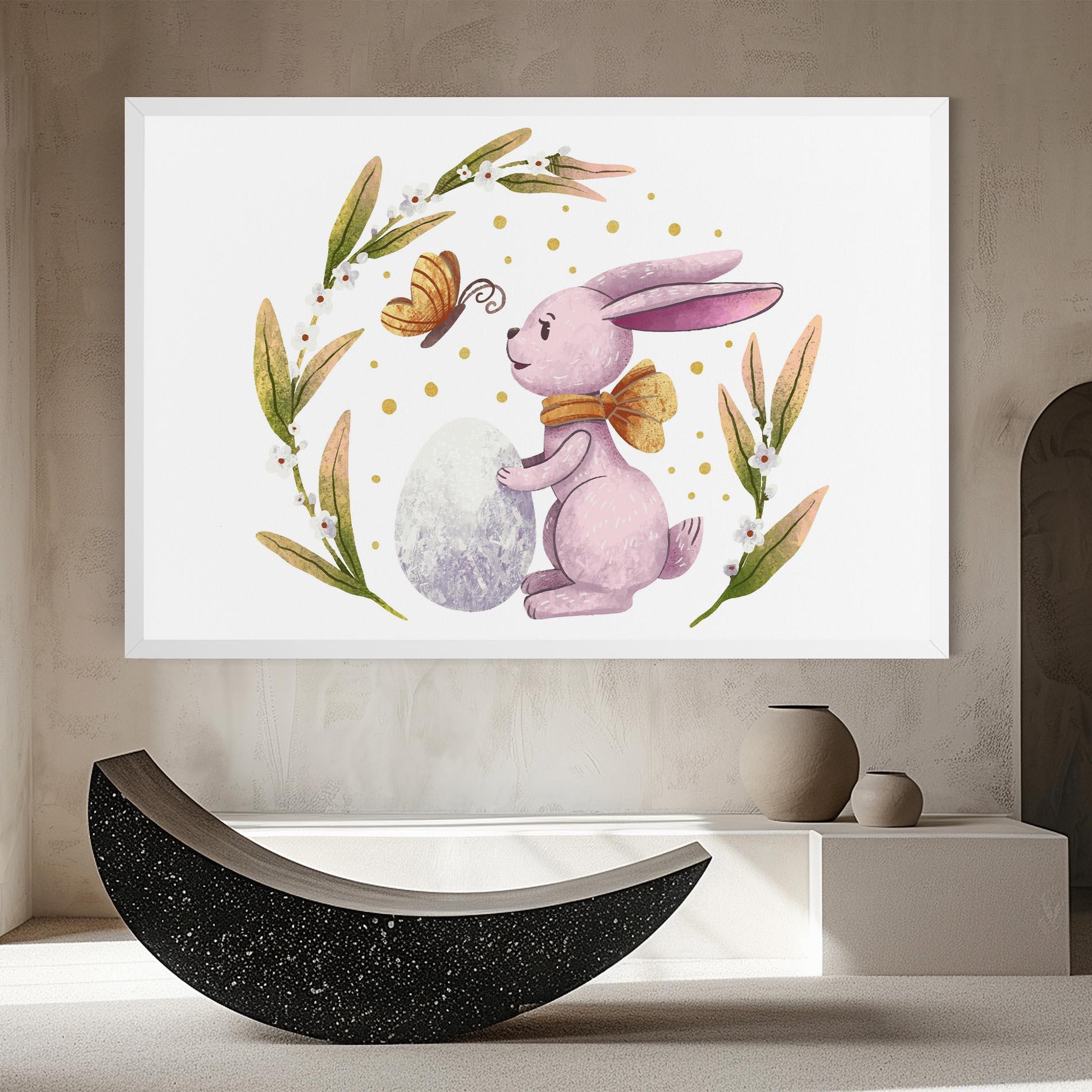 Obraz na Płótnie Easter Pink Bunny mockup 8