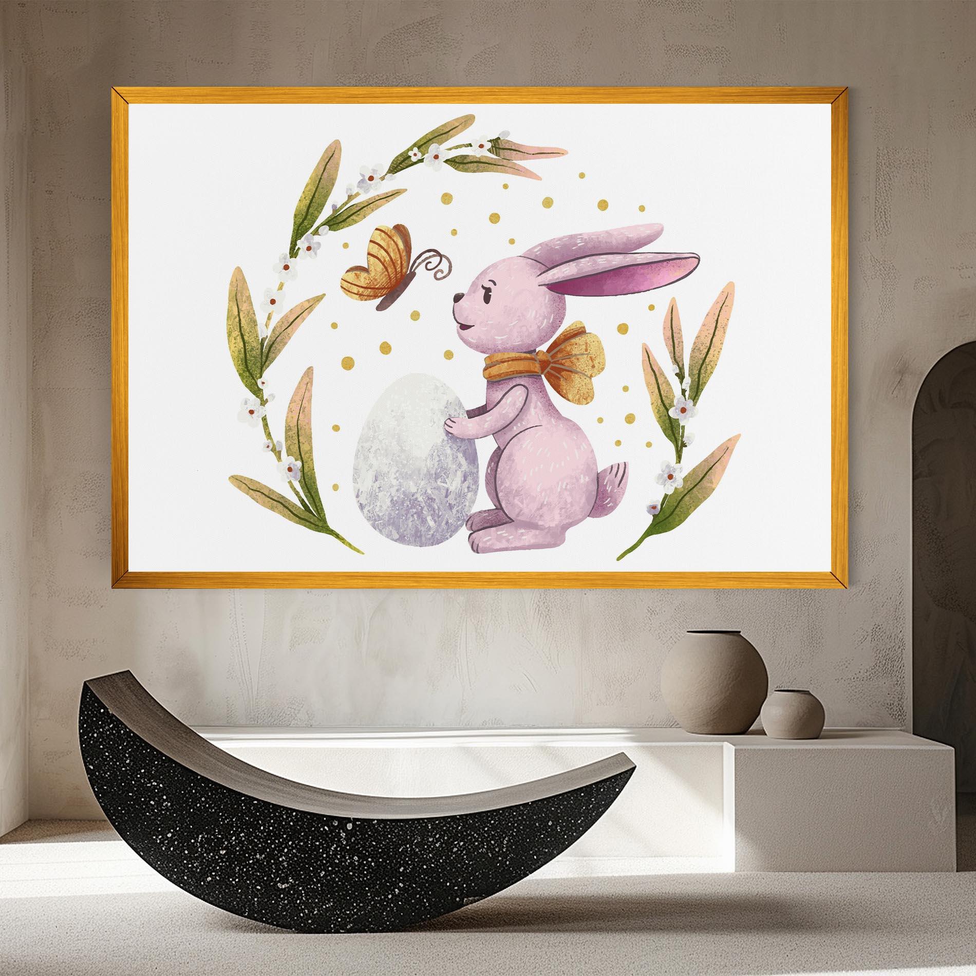 Obraz na Płótnie Easter Pink Bunny mockup 8