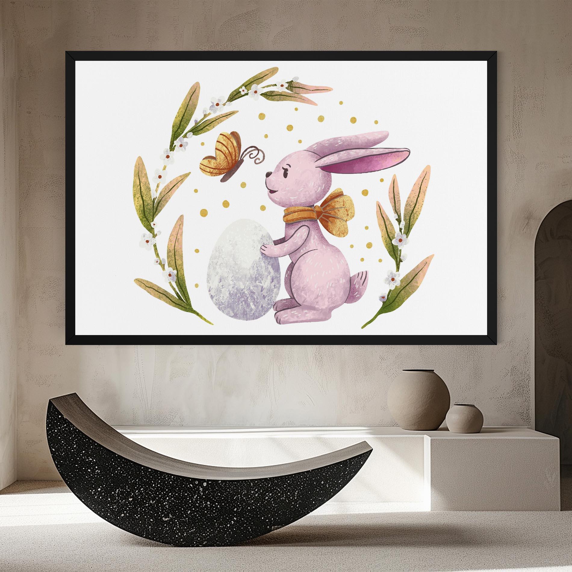 Obraz na Płótnie Easter Pink Bunny mockup 8