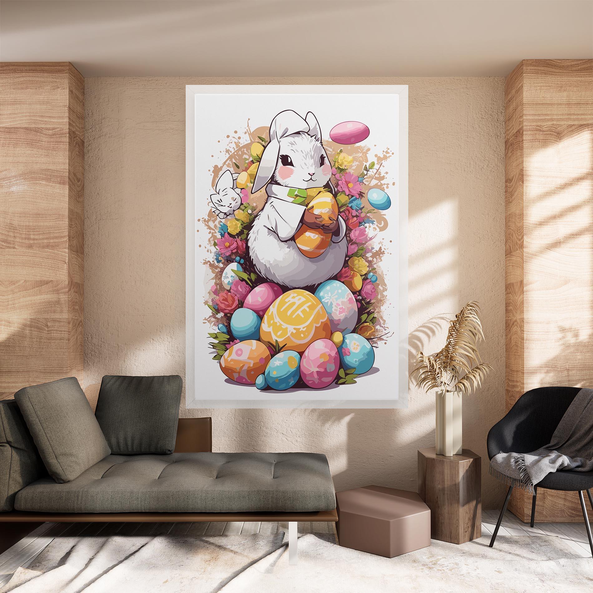 Obraz na Płótnie White Easter Bunny mockup 8
