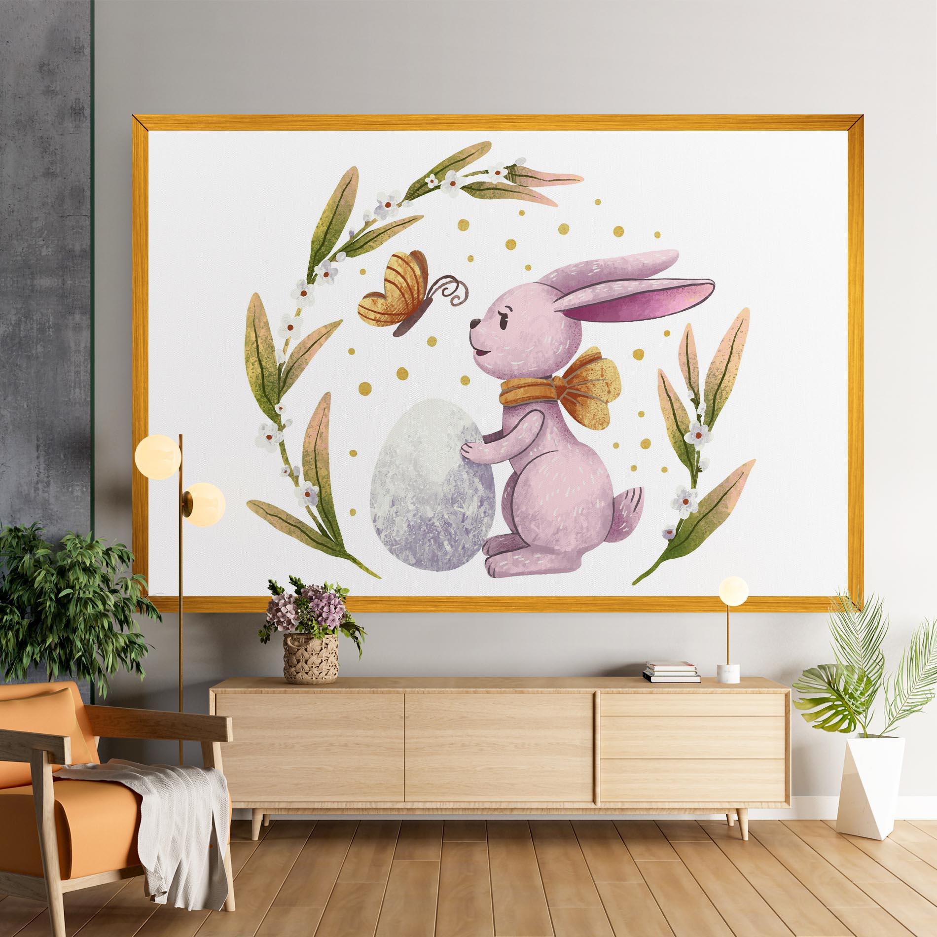 Obraz na Płótnie Easter Pink Bunny mockup 9