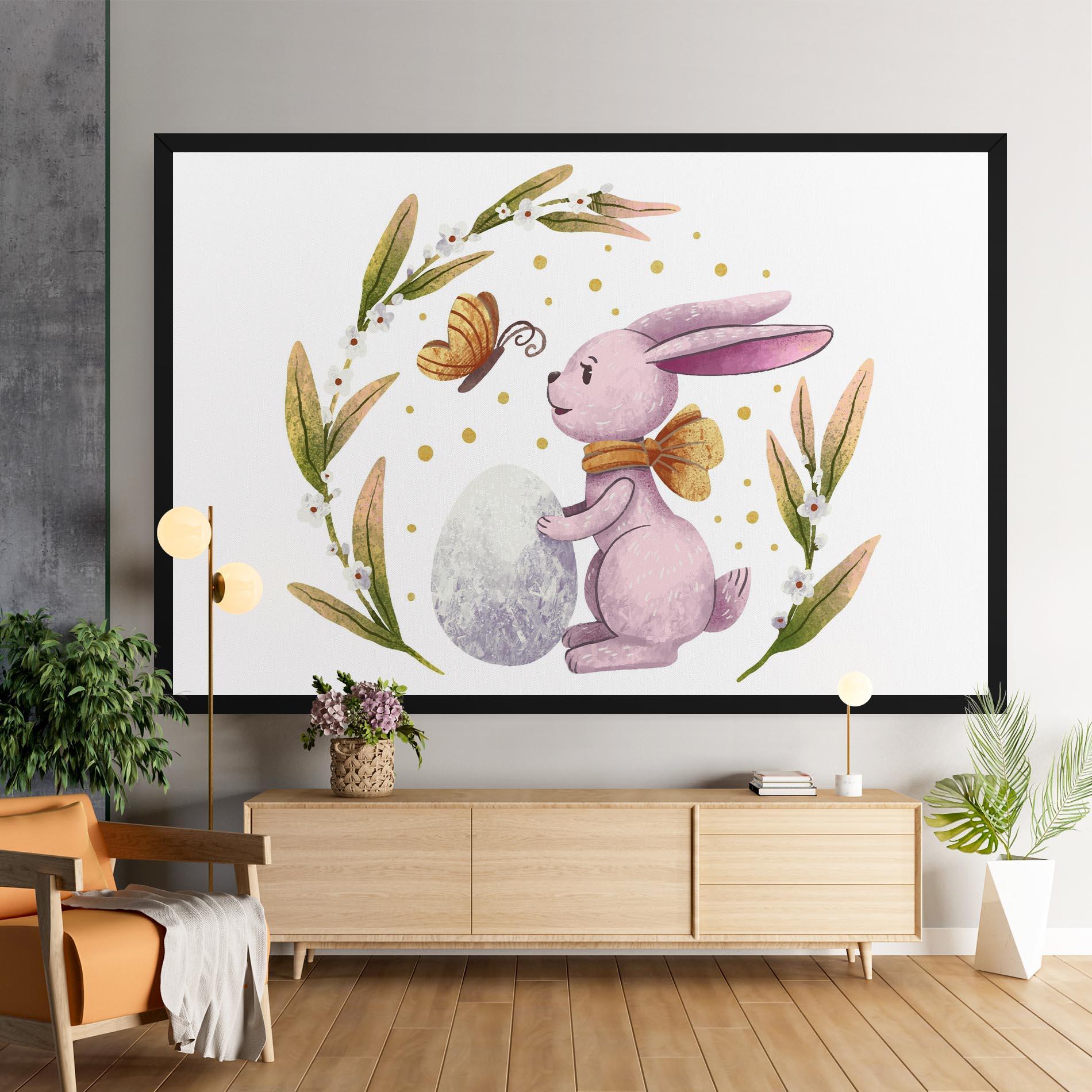 Obraz na Płótnie Easter Pink Bunny mockup 9
