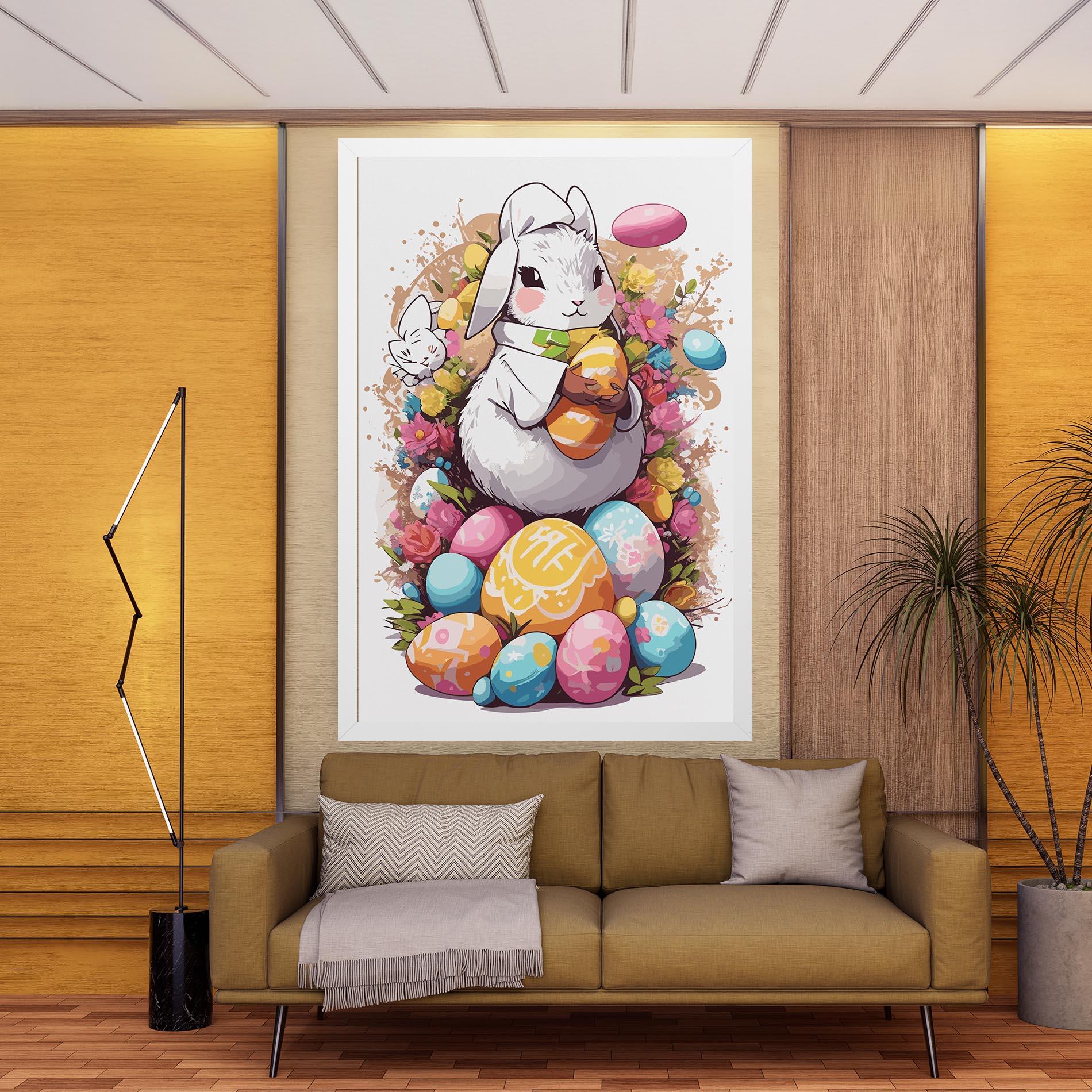 Obraz na Płótnie White Easter Bunny mockup 9