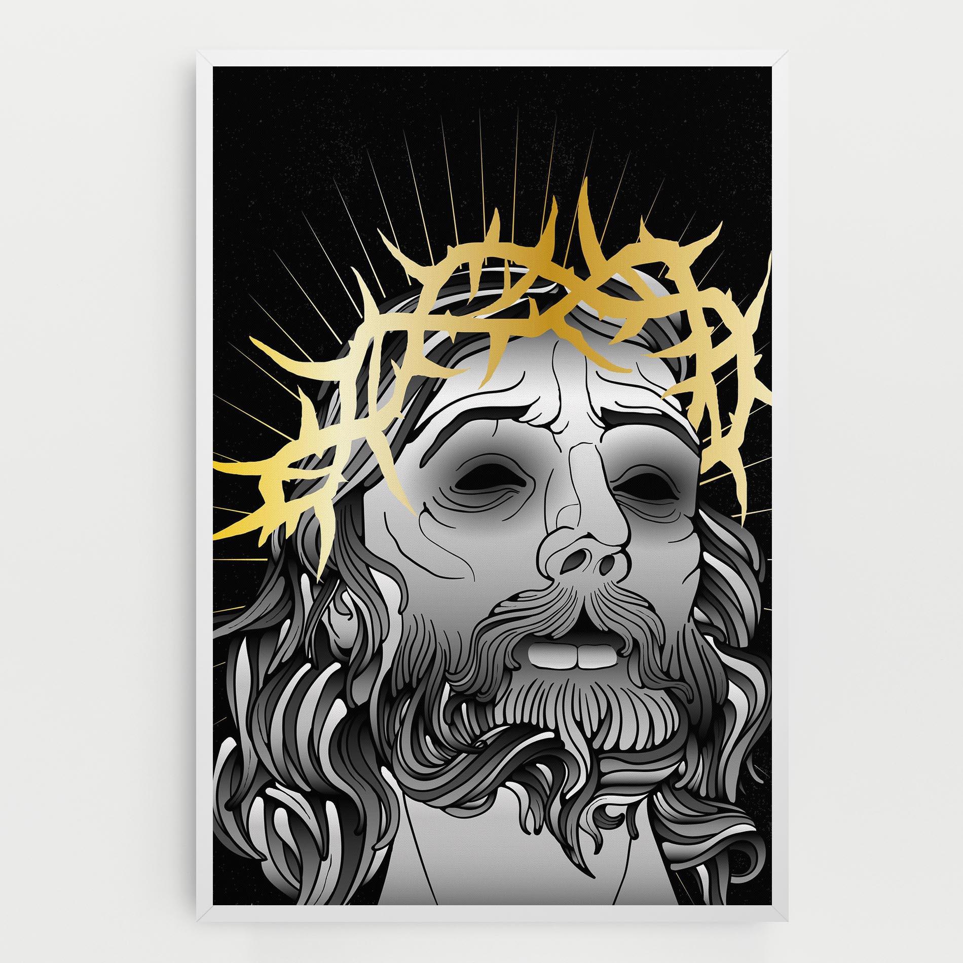 Obraz na Płótnie Gold Christ mockup 0