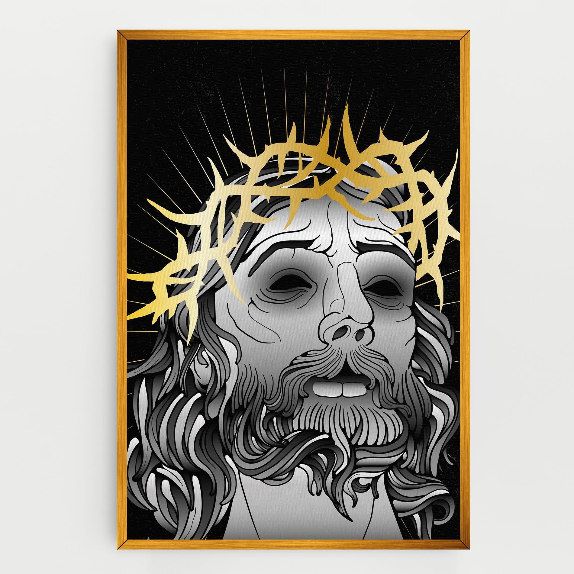 Obraz na Płótnie Gold Christ mockup 0
