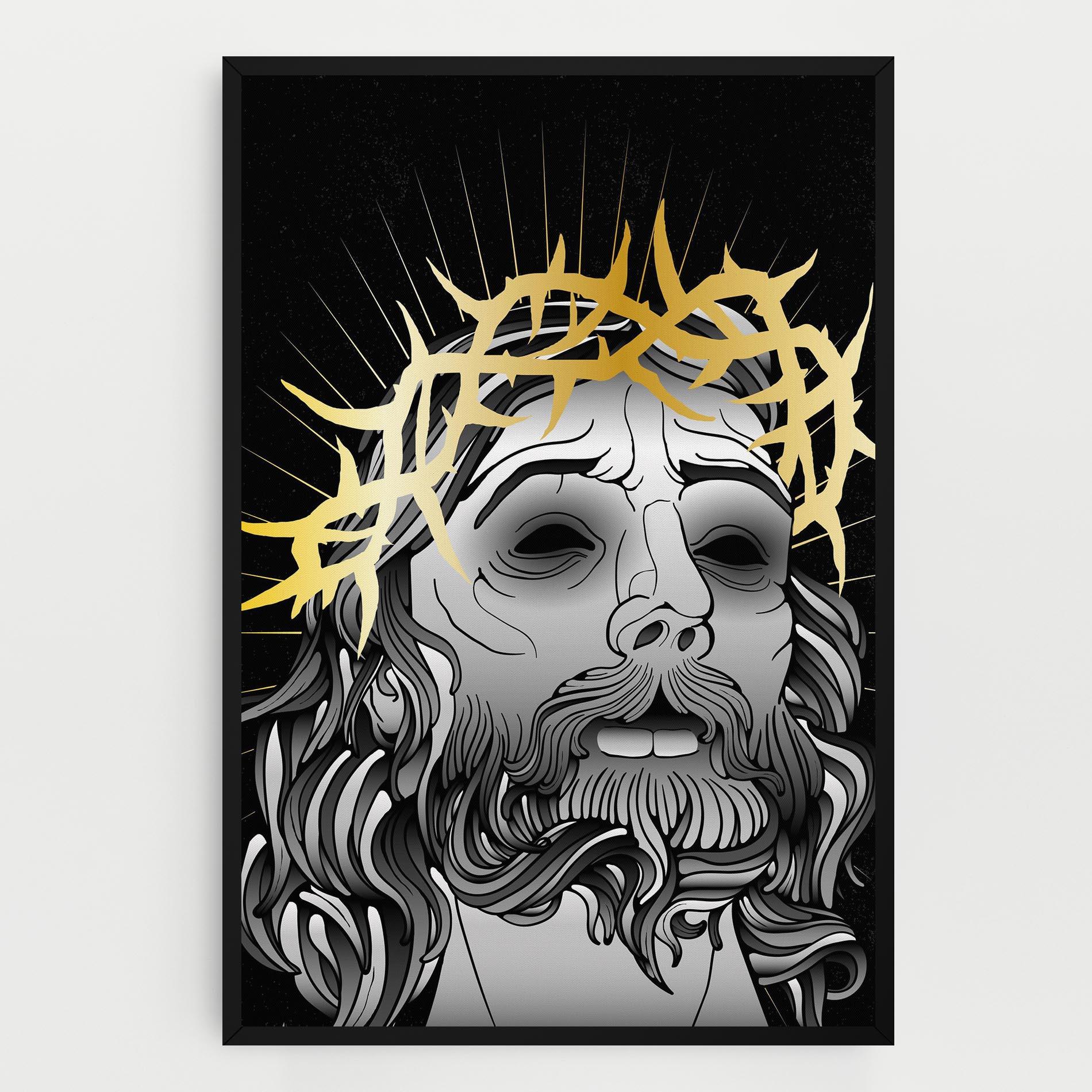 Obraz na Płótnie Gold Christ mockup 0