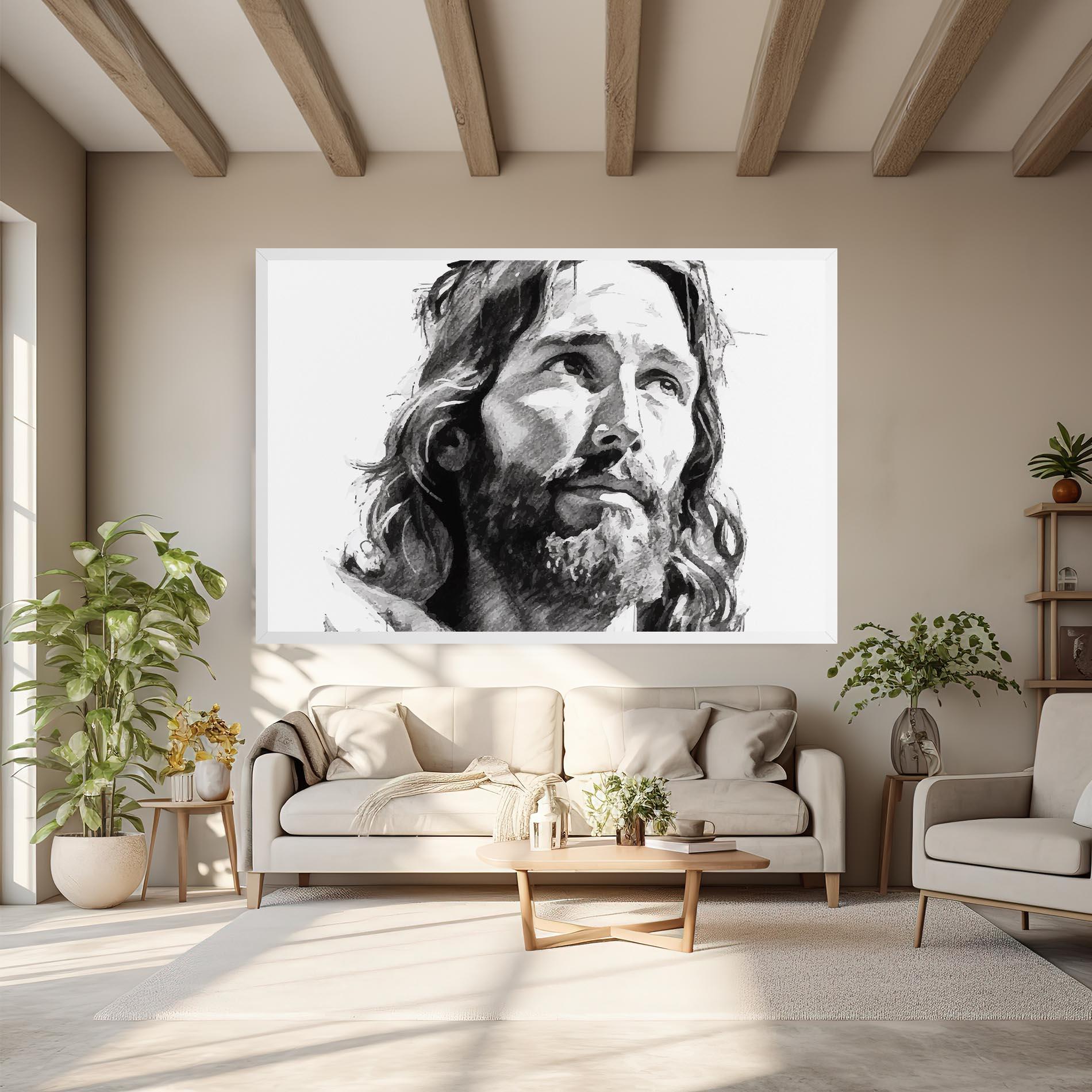 Obraz na Płótnie Jesus Drawing mockup 6