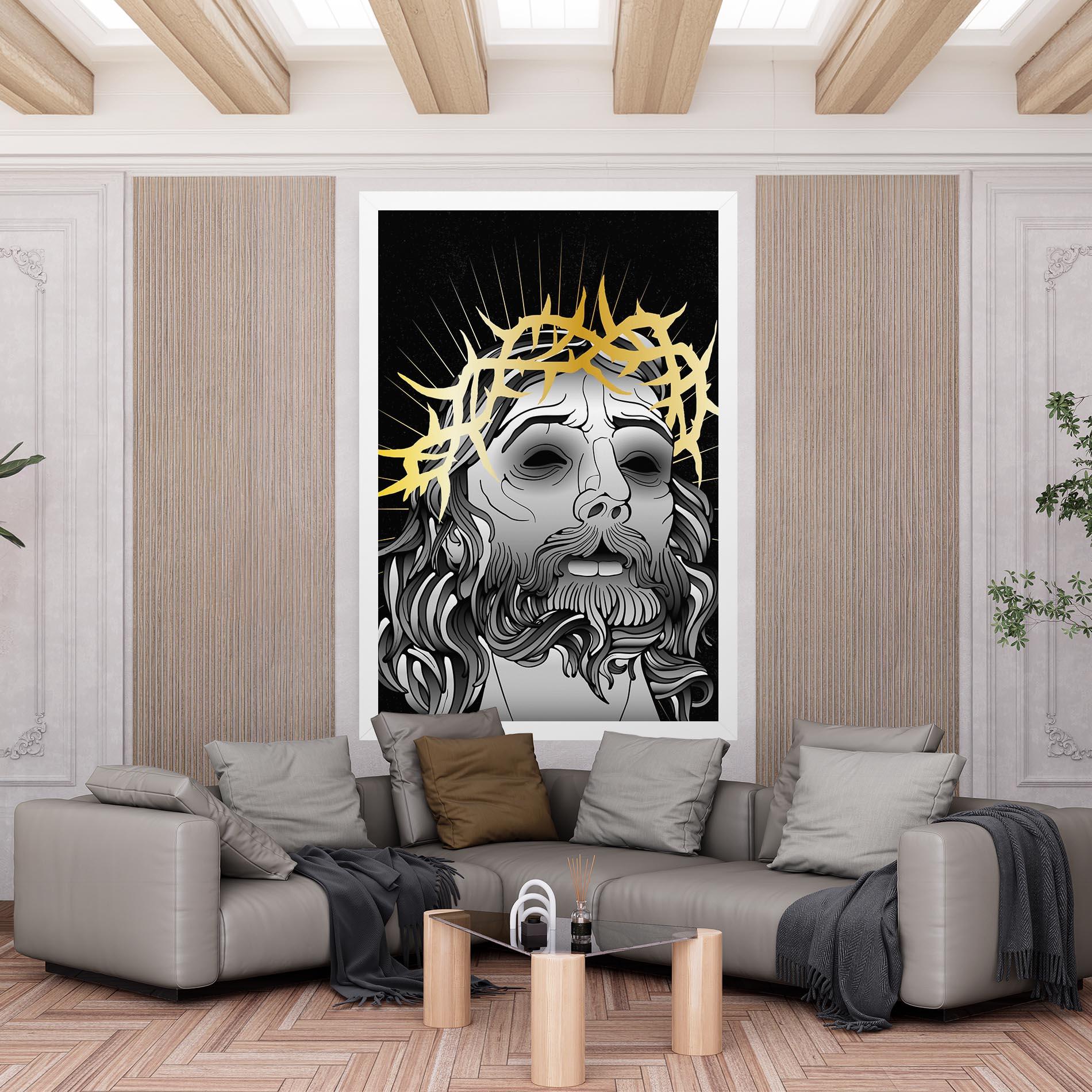 Obraz na Płótnie Gold Christ mockup 6