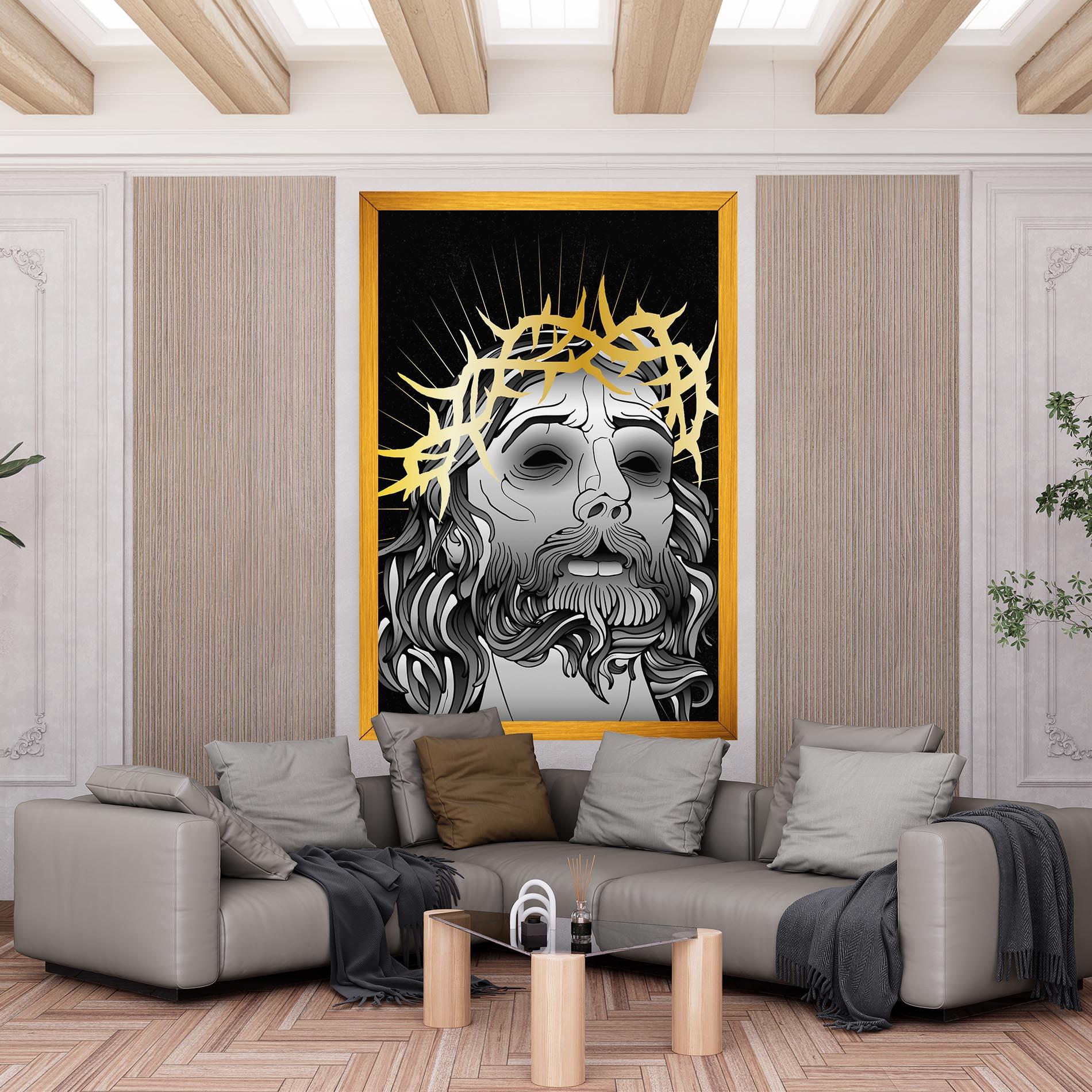 Obraz na Płótnie Gold Christ mockup 6