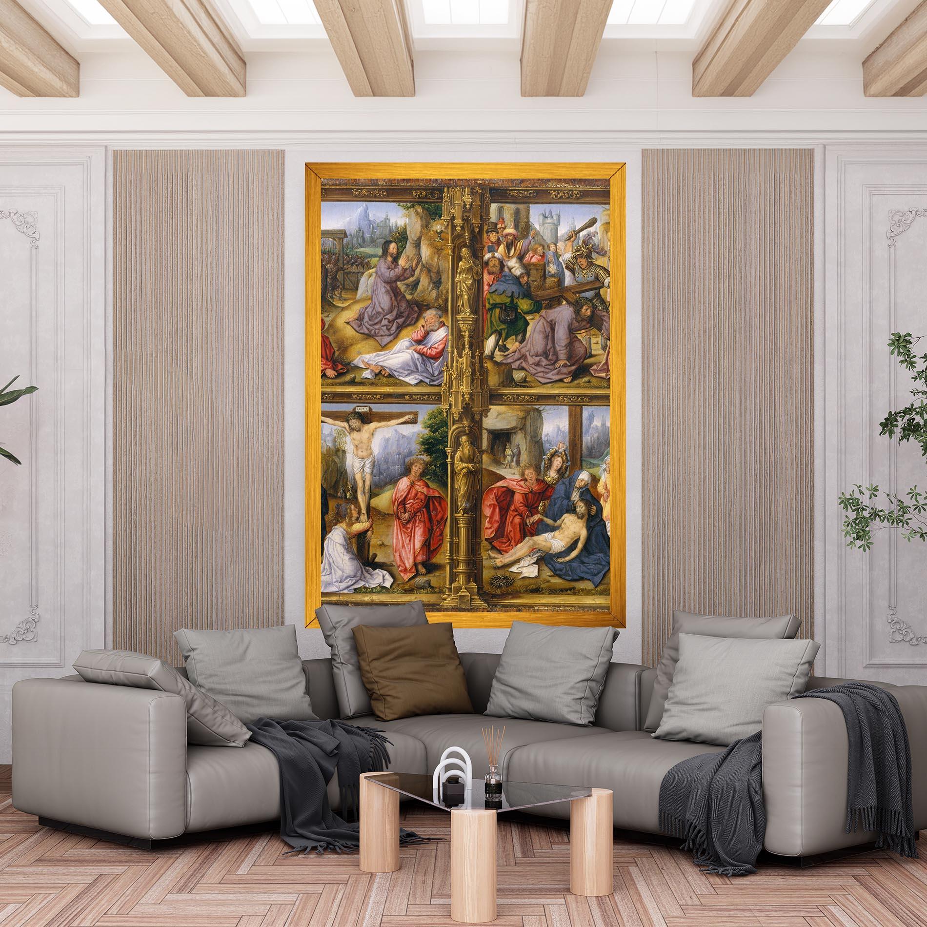 Obraz na Płótnie Gold Window View mockup 6