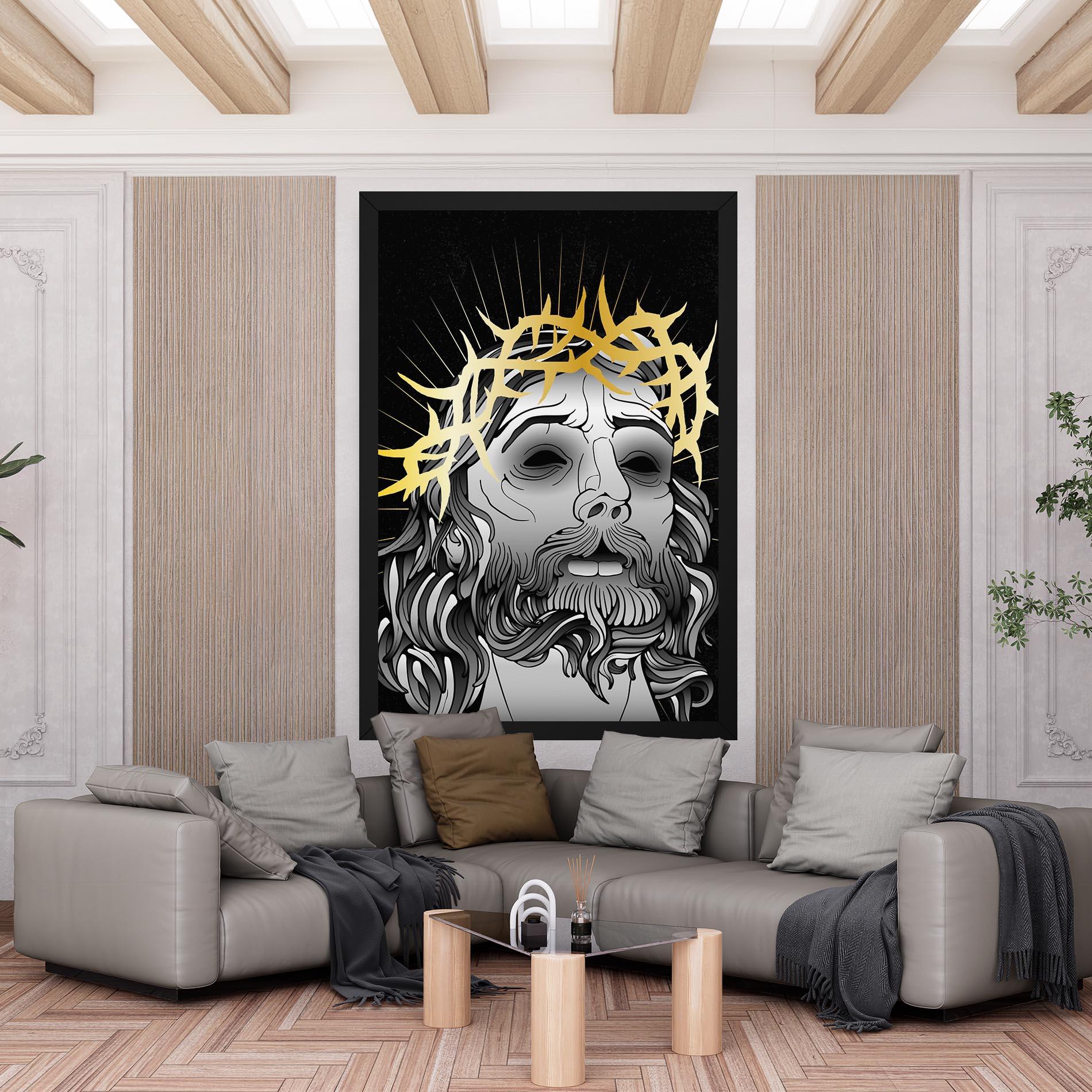 Obraz na Płótnie Gold Christ mockup 6