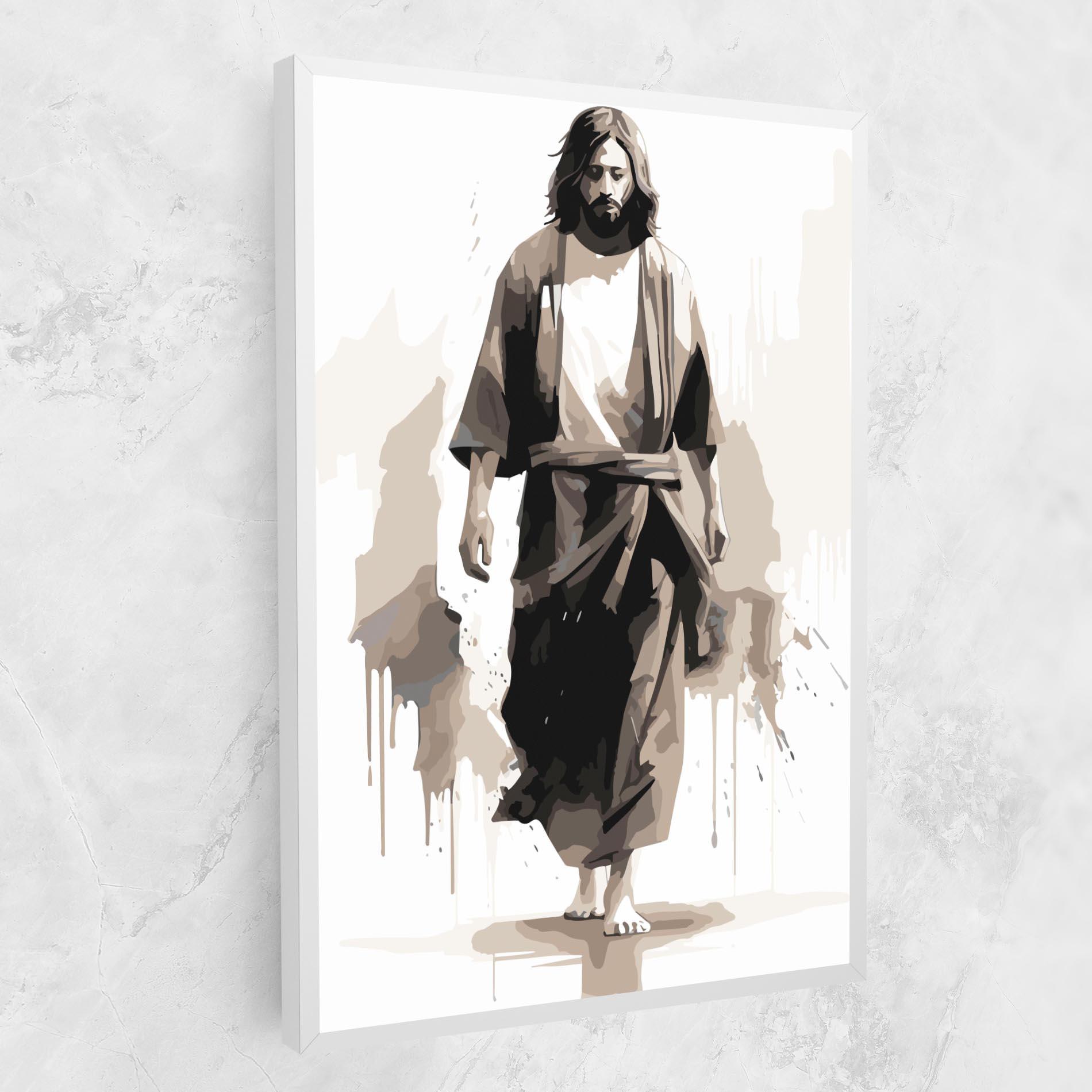 Obraz na Płótnie Cream Art Jesus mockup 1