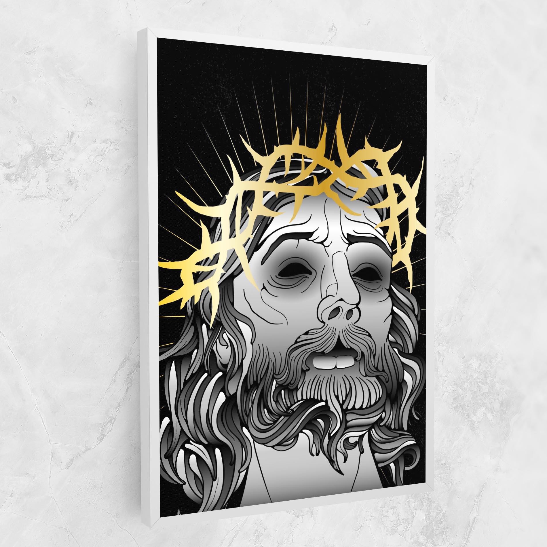 Obraz na Płótnie Gold Christ mockup 1