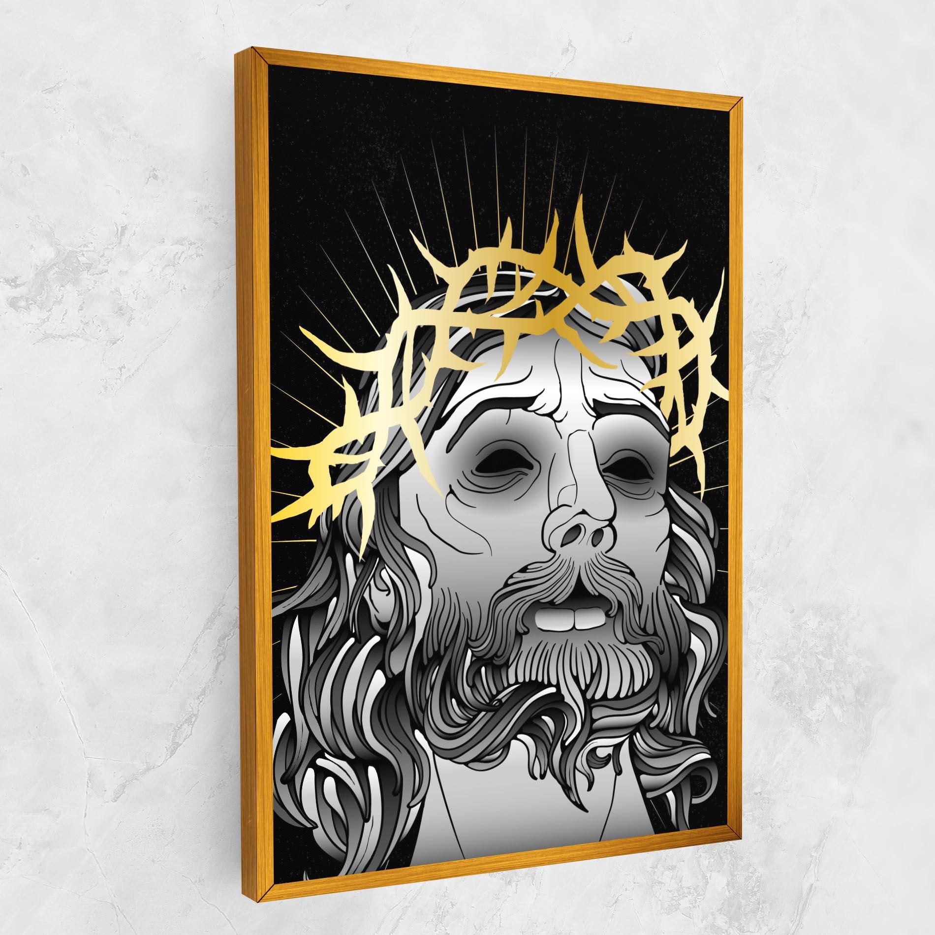 Obraz na Płótnie Gold Christ mockup 1