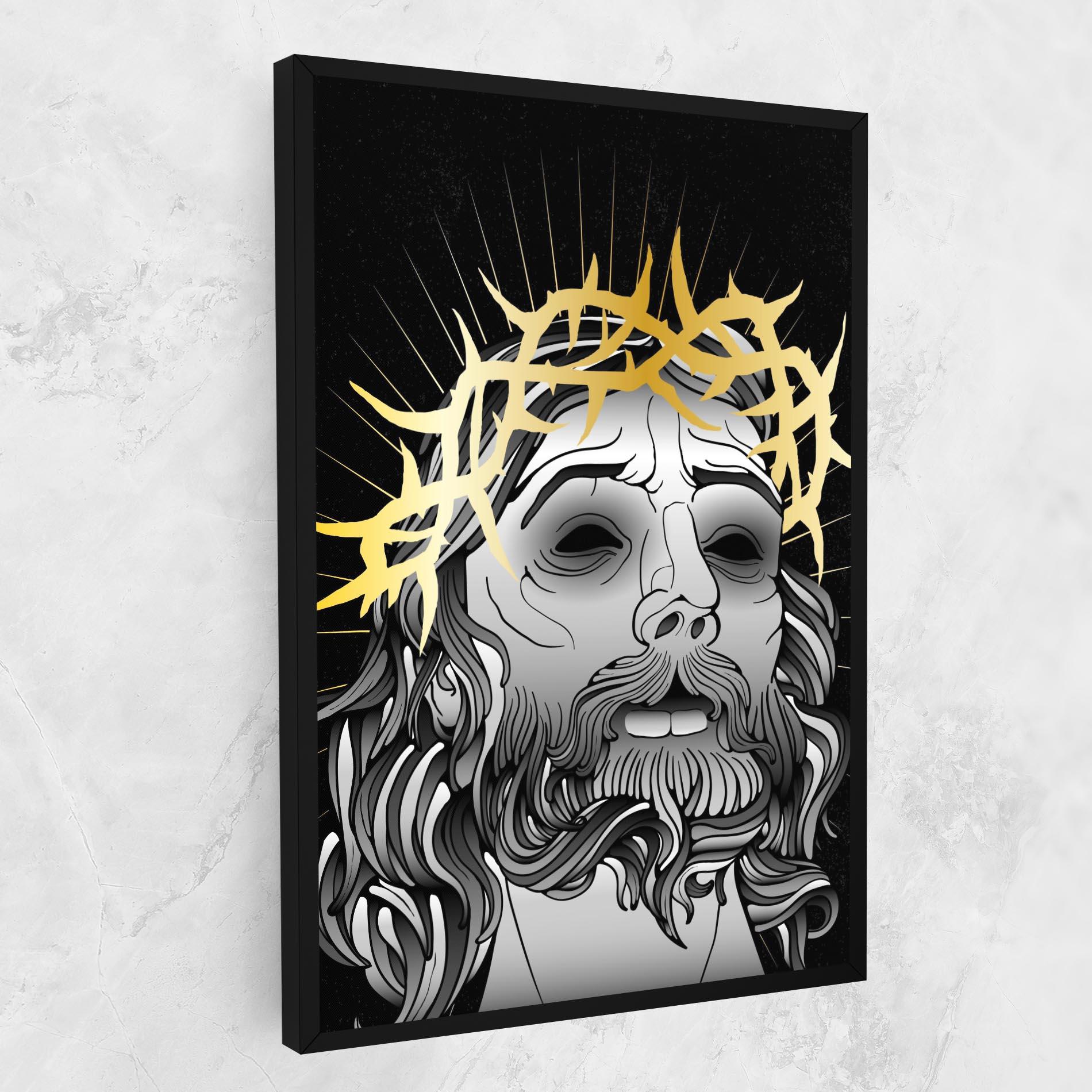Obraz na Płótnie Gold Christ mockup 1