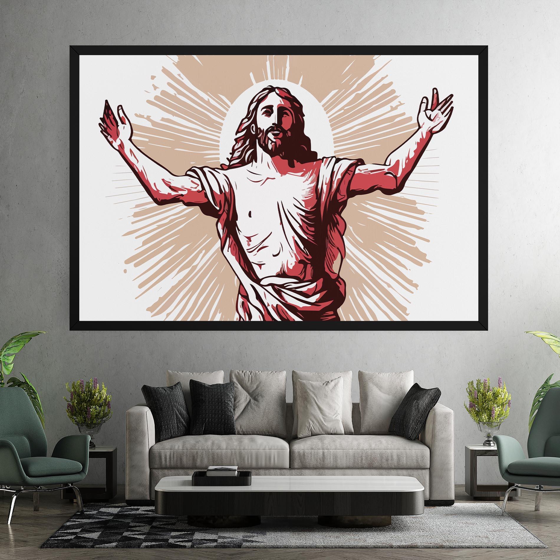 Obraz na Płótnie Artistic Jesus mockup 7