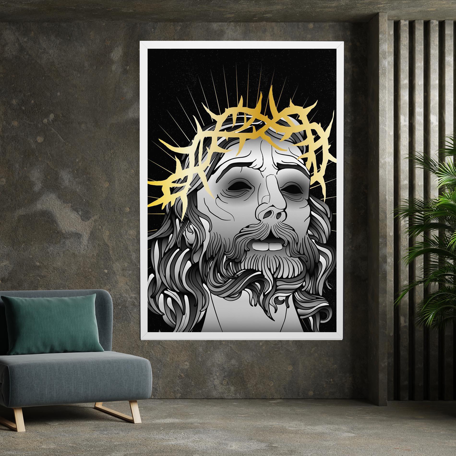 Obraz na Płótnie Gold Christ mockup 7