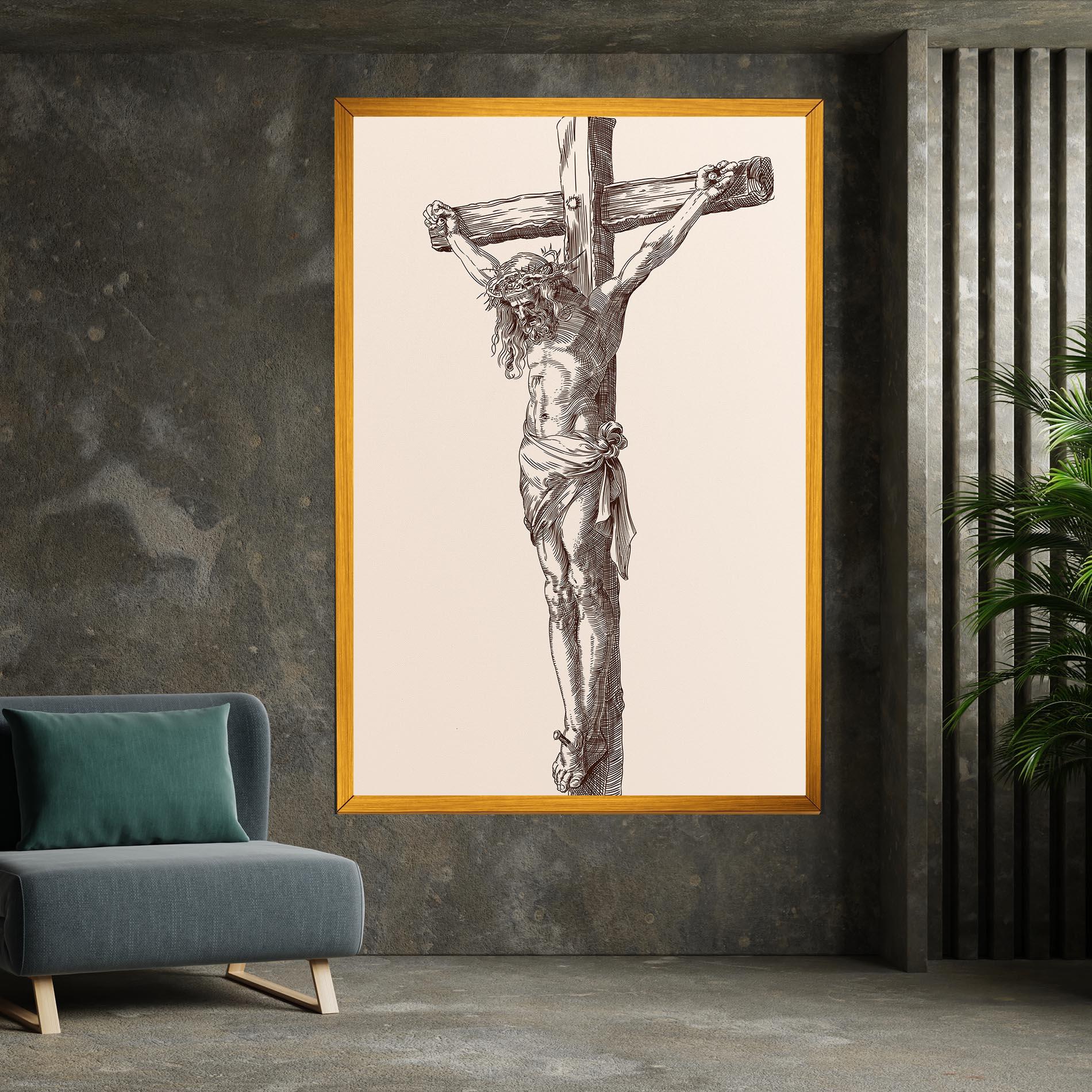 Obraz na Płótnie Brown Cross Jesus mockup 7