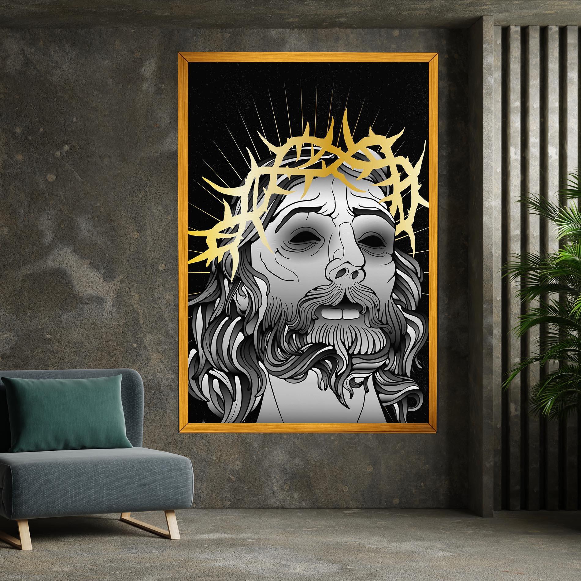 Obraz na Płótnie Gold Christ mockup 7