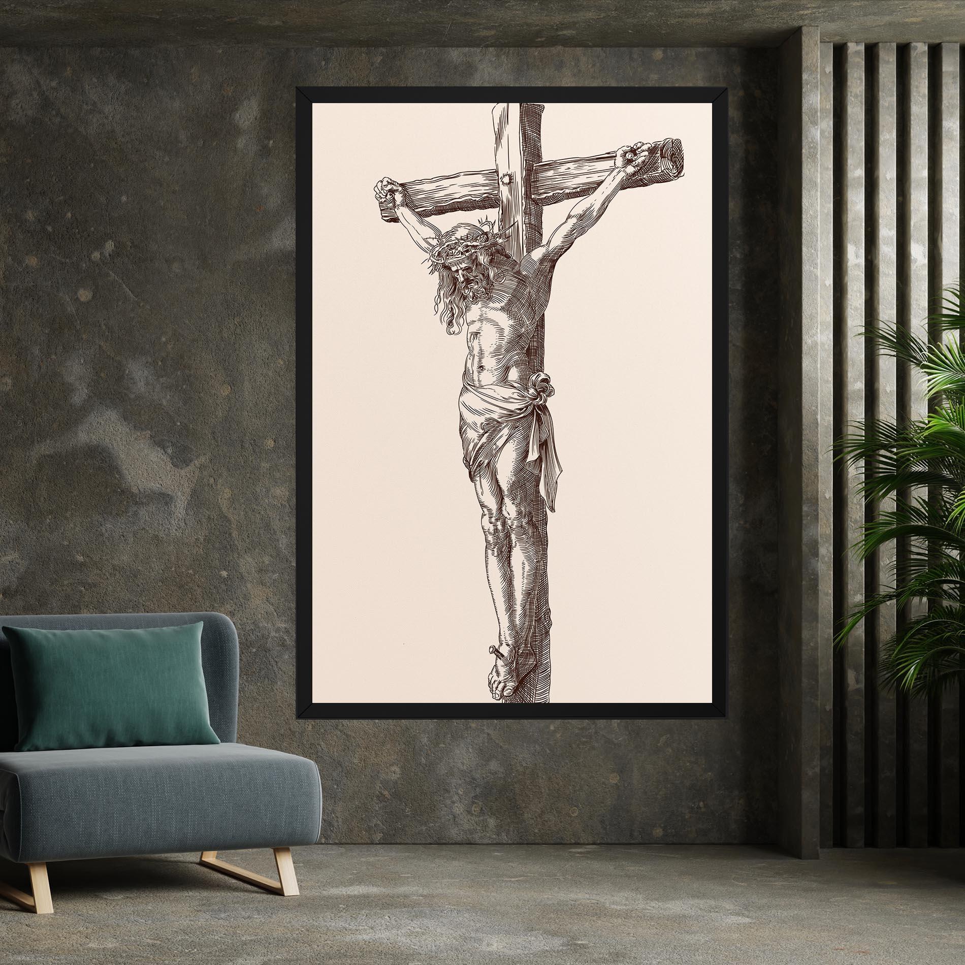 Obraz na Płótnie Brown Cross Jesus mockup 7