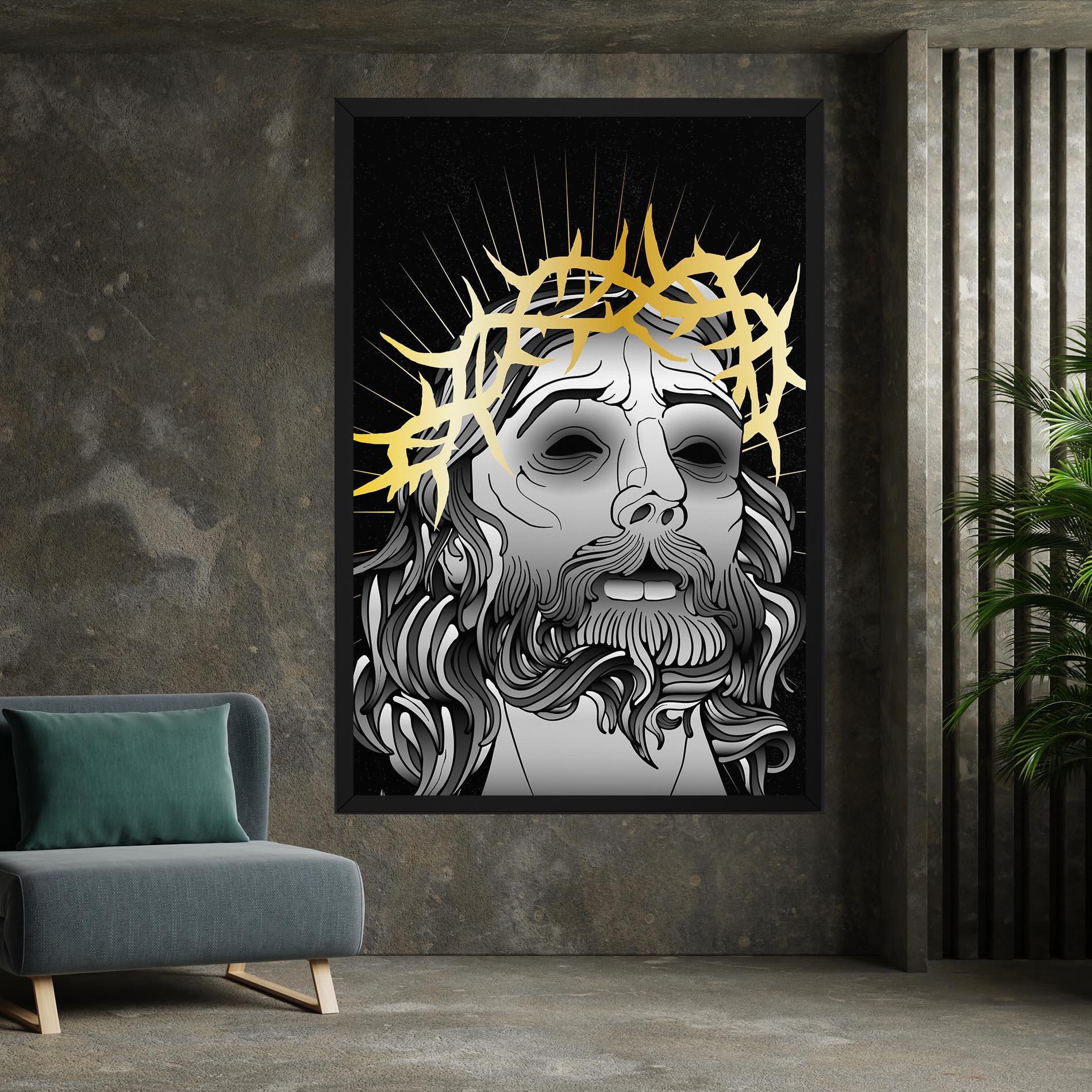Obraz na Płótnie Gold Christ mockup 7
