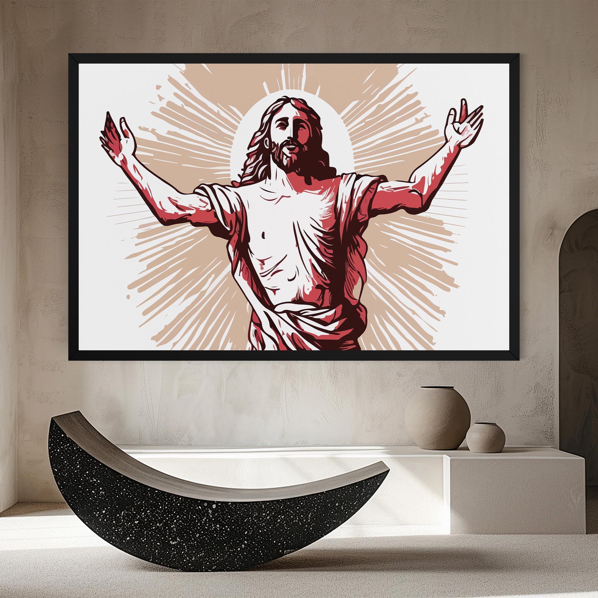Obraz na Płótnie Artistic Jesus mockup 8