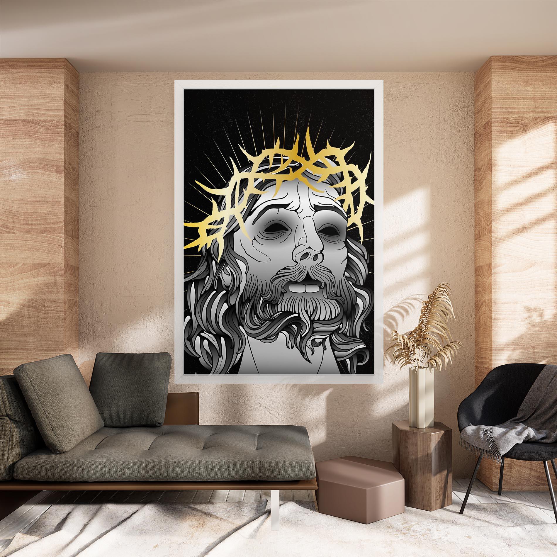 Obraz na Płótnie Gold Christ mockup 8