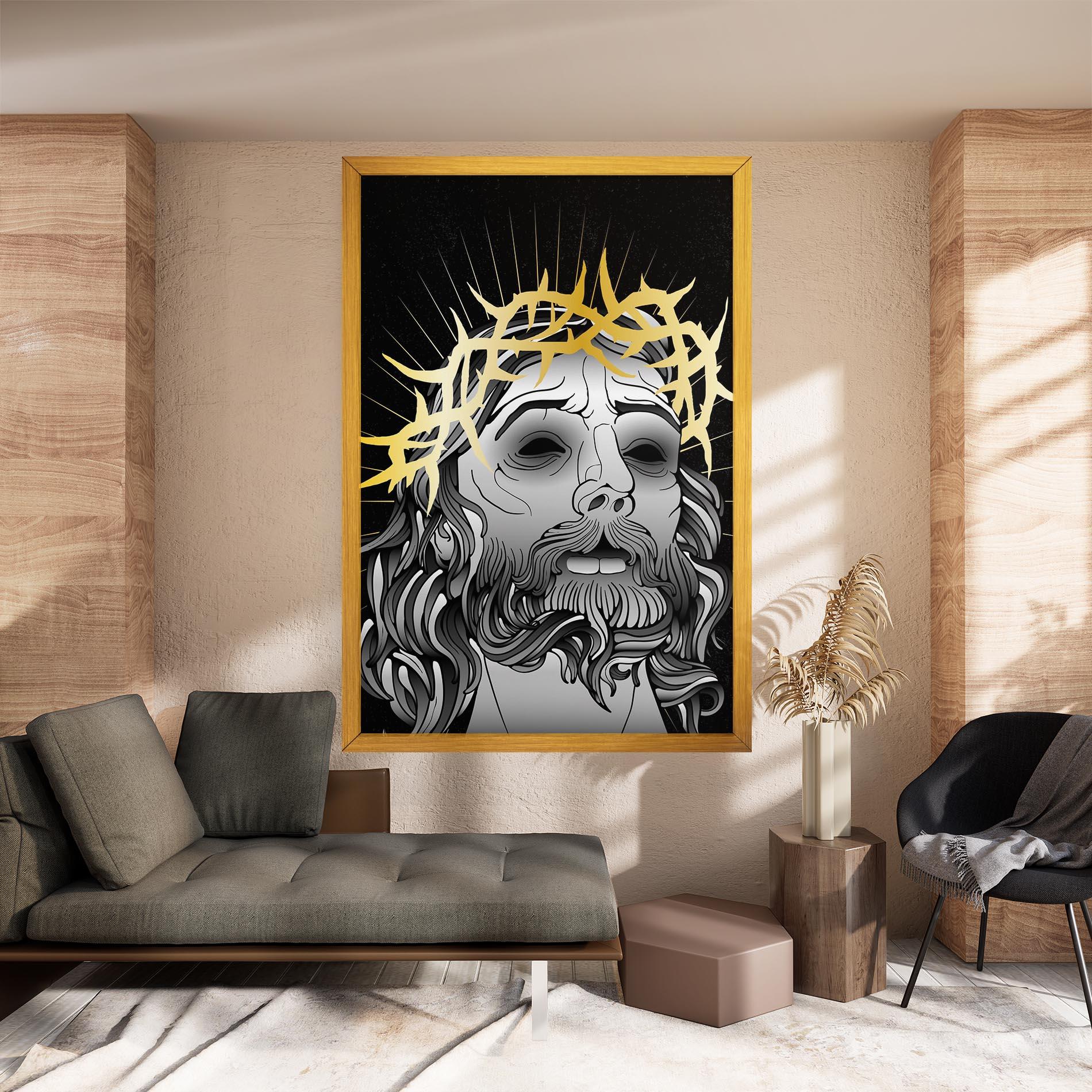 Obraz na Płótnie Gold Christ mockup 8