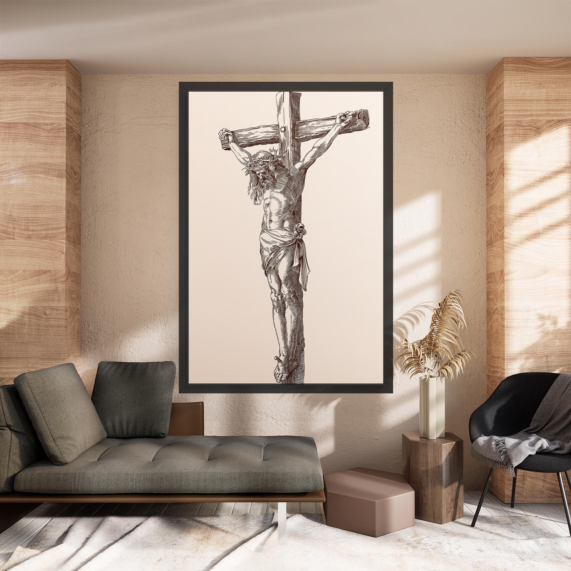 Obraz na Płótnie Brown Cross Jesus mockup 8