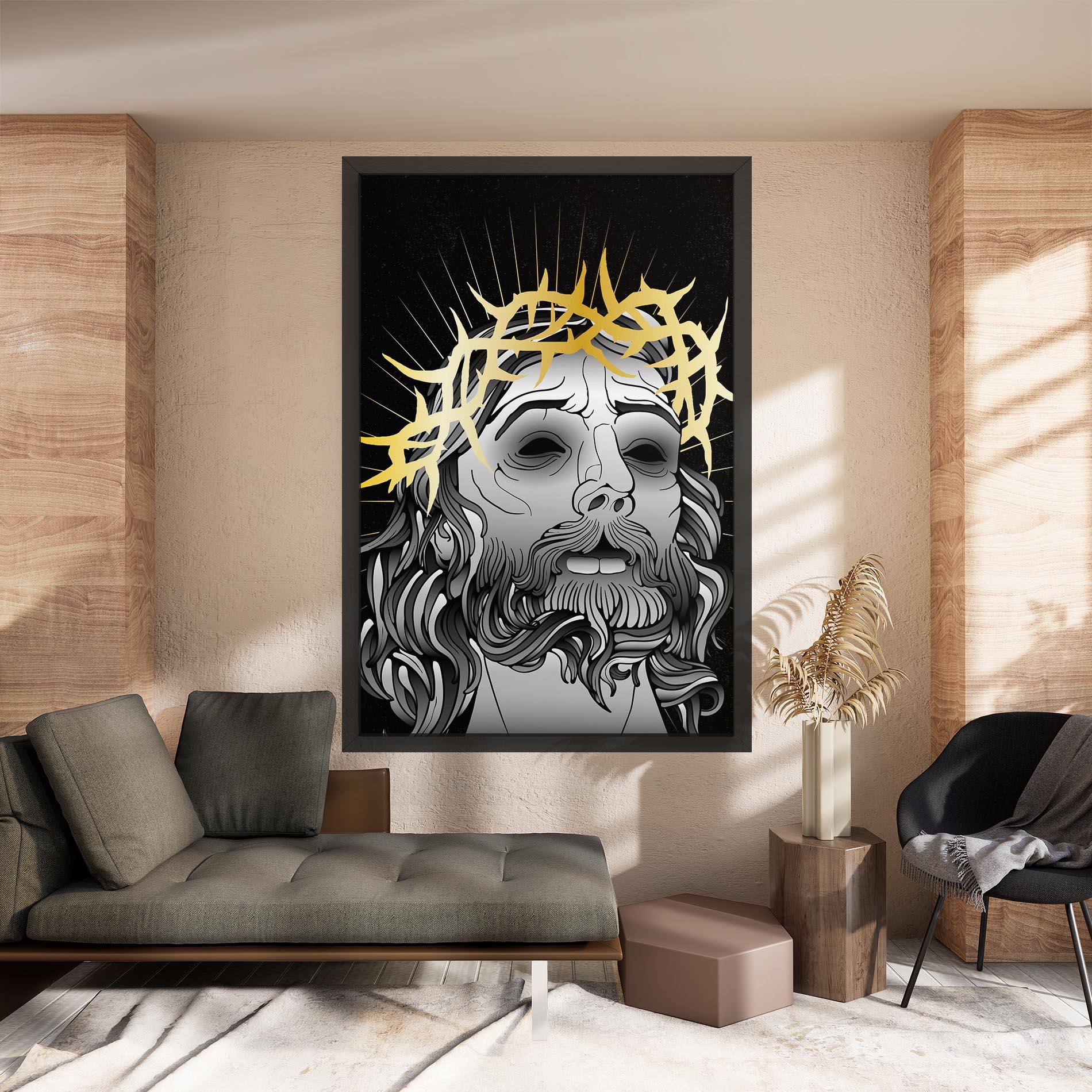 Obraz na Płótnie Gold Christ mockup 8