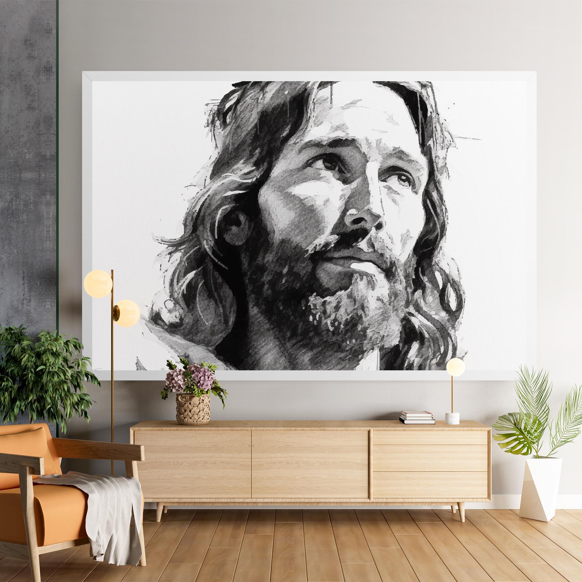 Obraz na Płótnie Jesus Drawing mockup 9