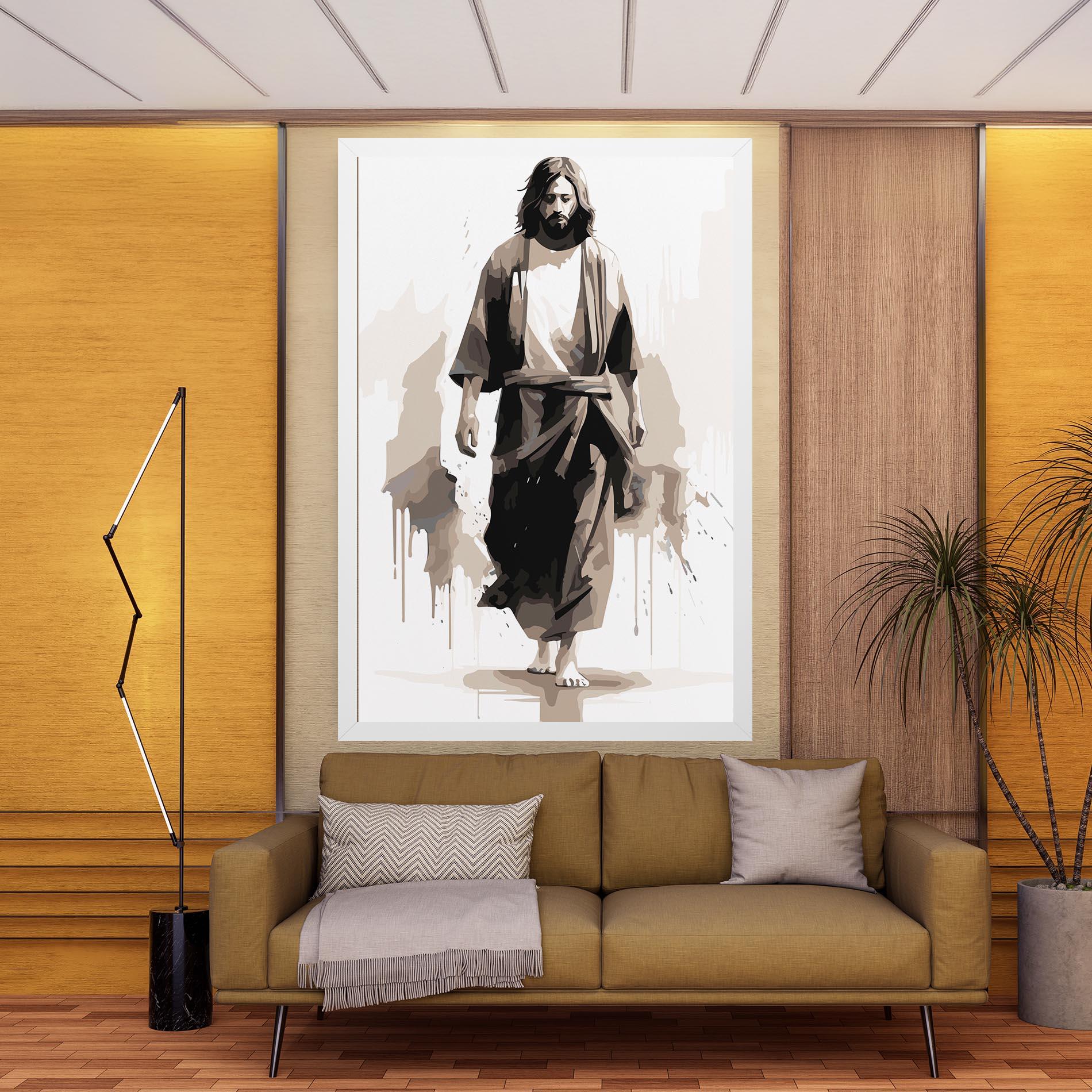 Obraz na Płótnie Cream Art Jesus mockup 9