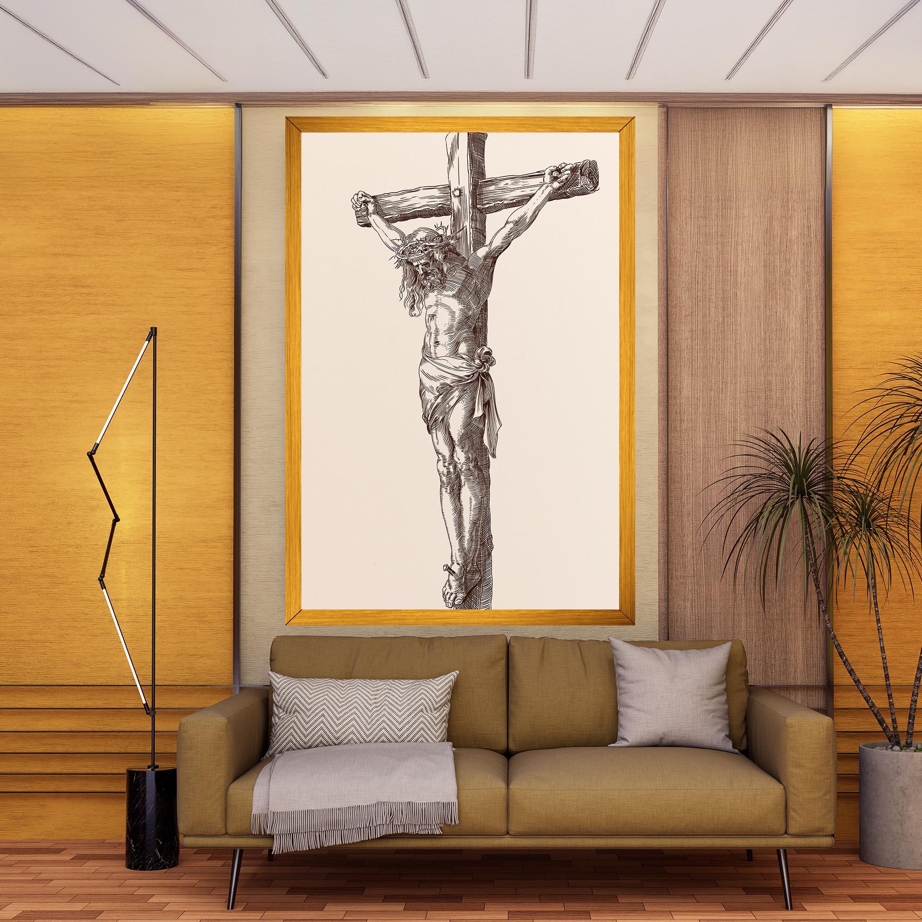 Obraz na Płótnie Brown Cross Jesus mockup 9