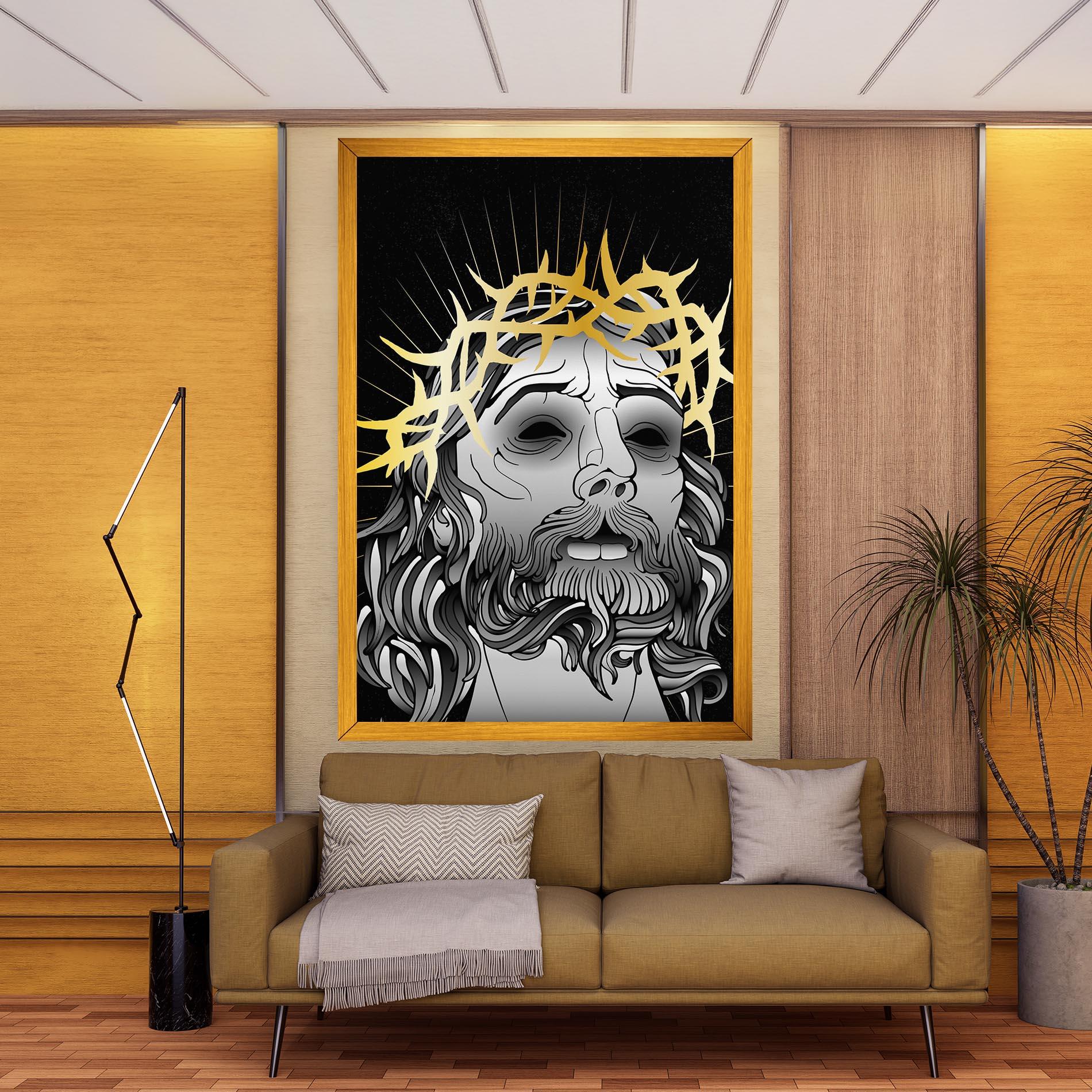 Obraz na Płótnie Gold Christ mockup 9