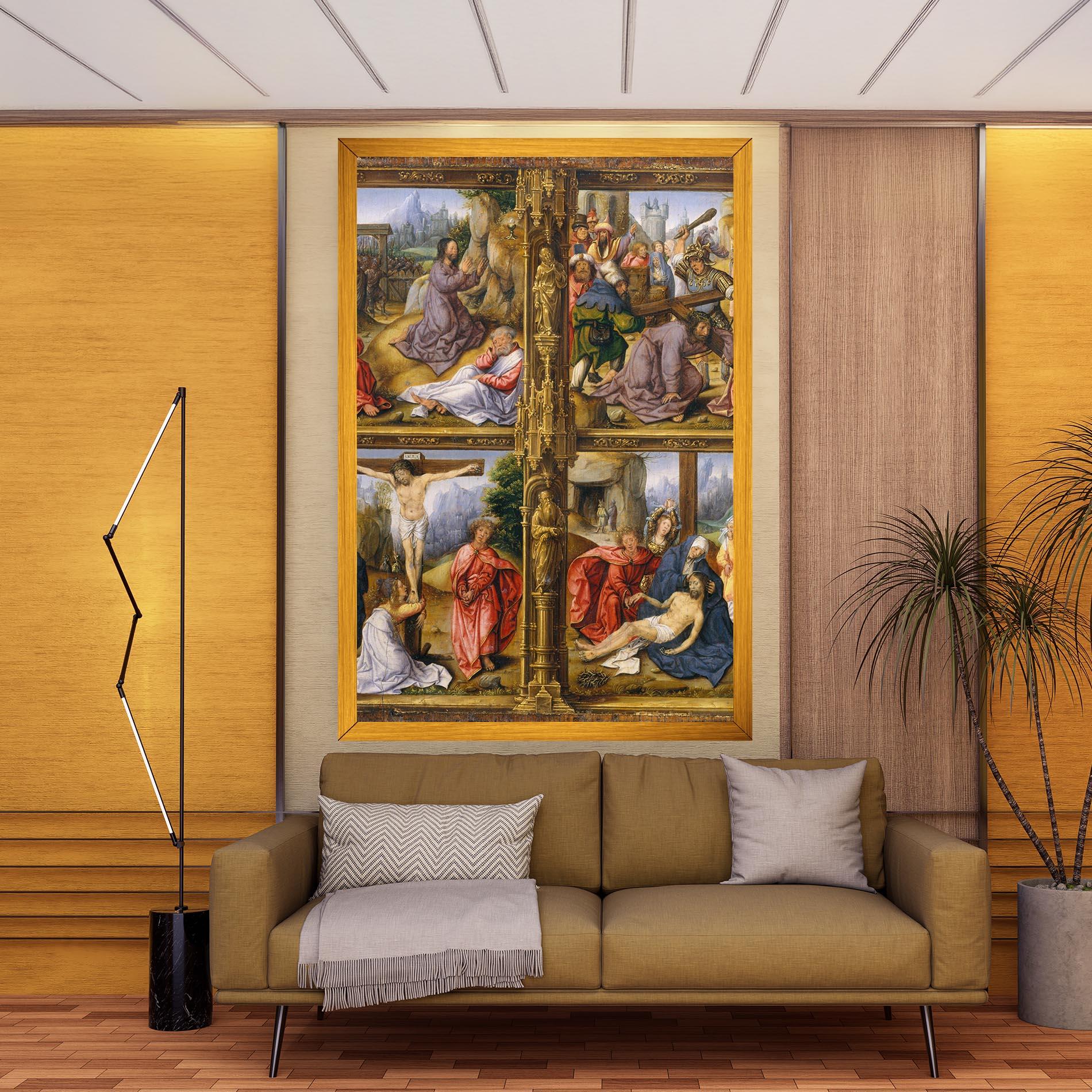 Obraz na Płótnie Gold Window View mockup 9