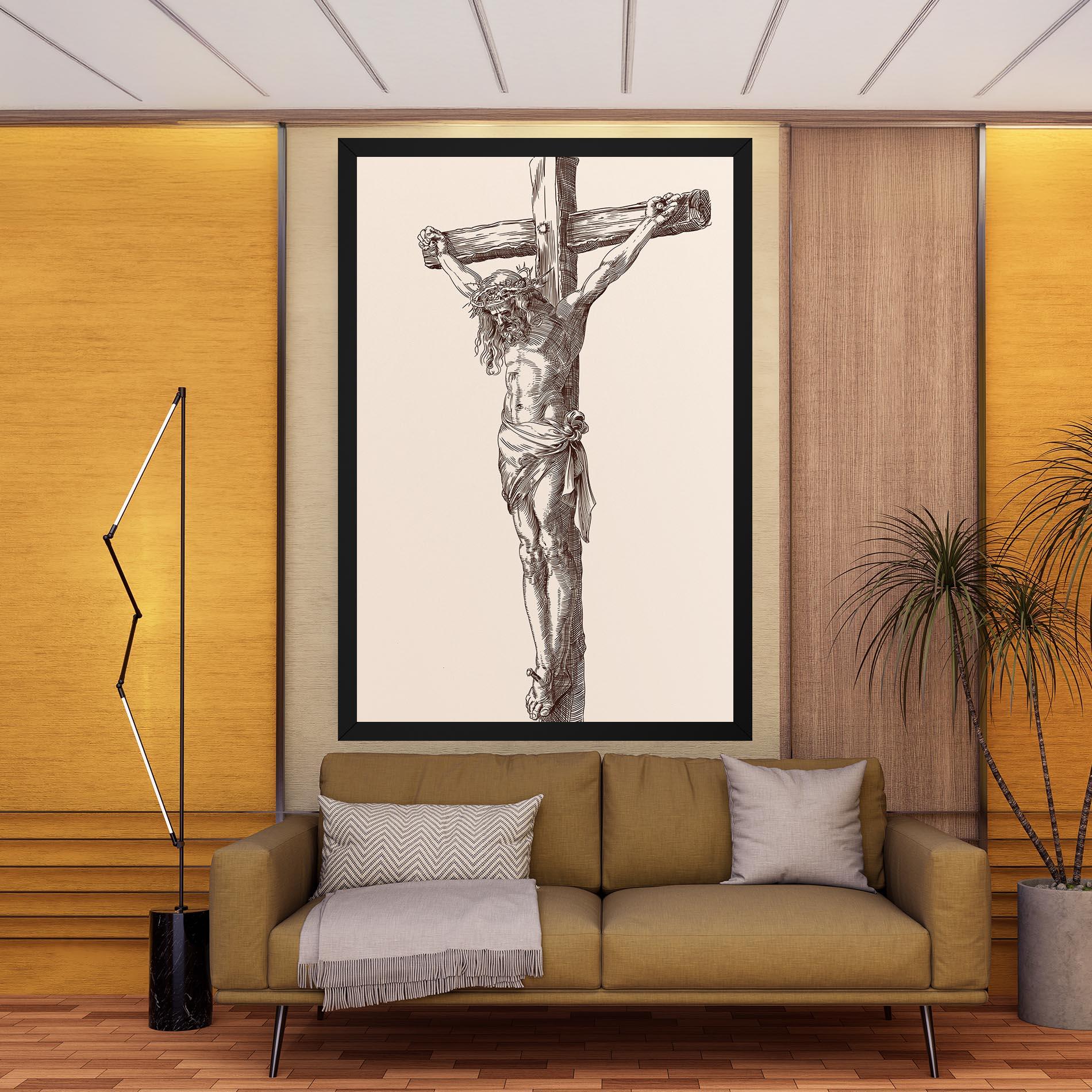 Obraz na Płótnie Brown Cross Jesus mockup 9