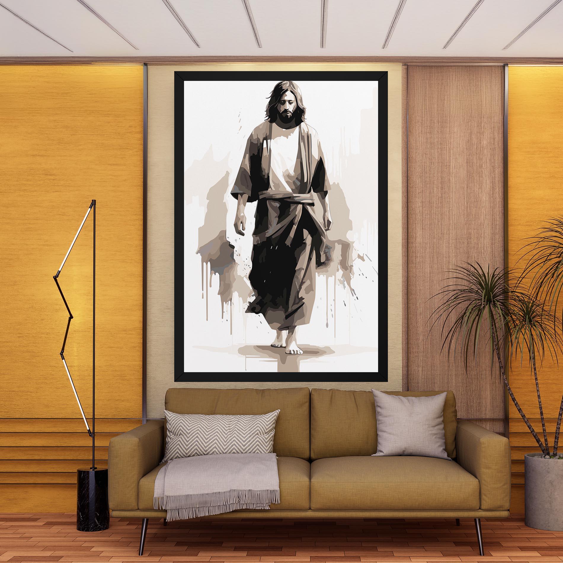 Obraz na Płótnie Cream Art Jesus mockup 9
