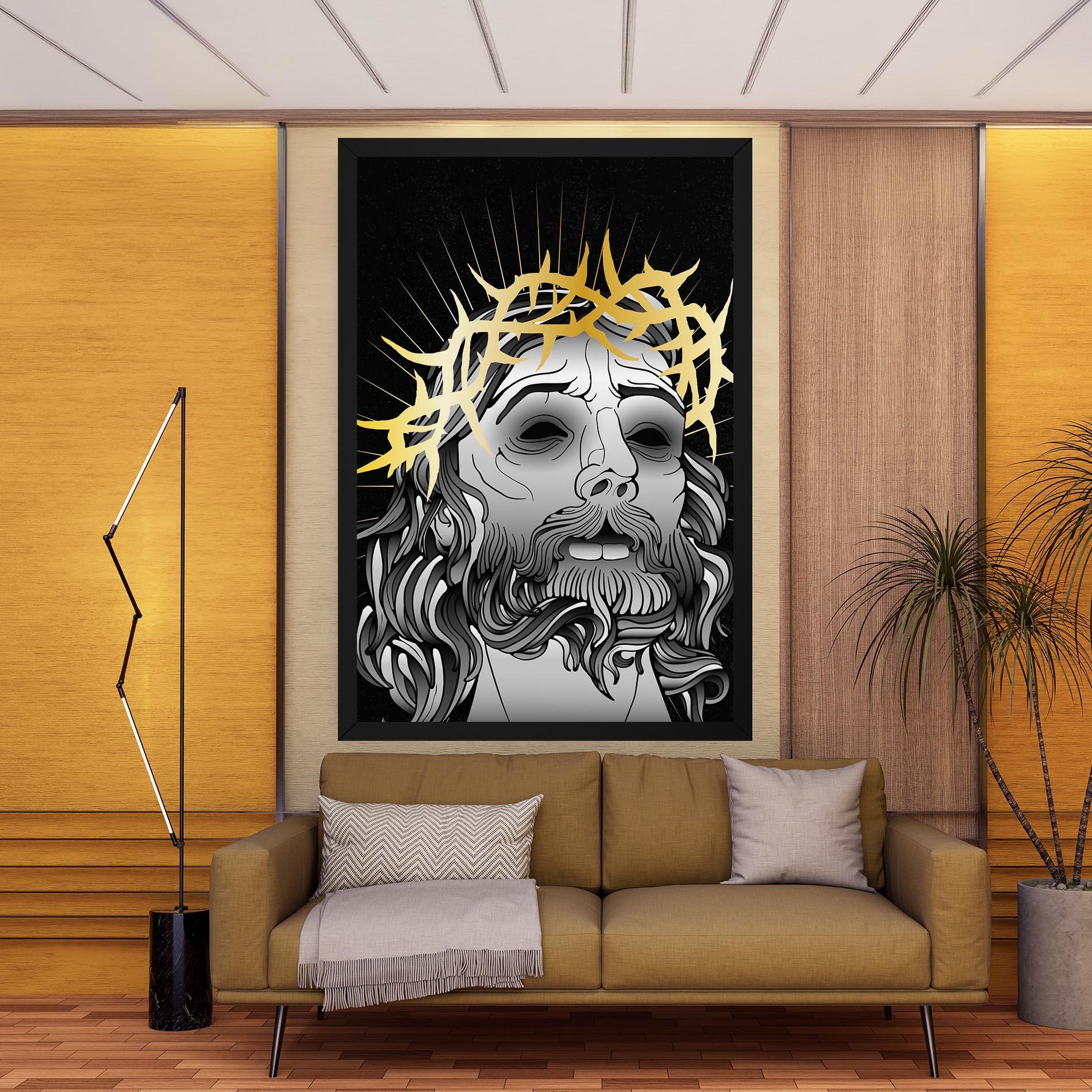 Obraz na Płótnie Gold Christ mockup 9