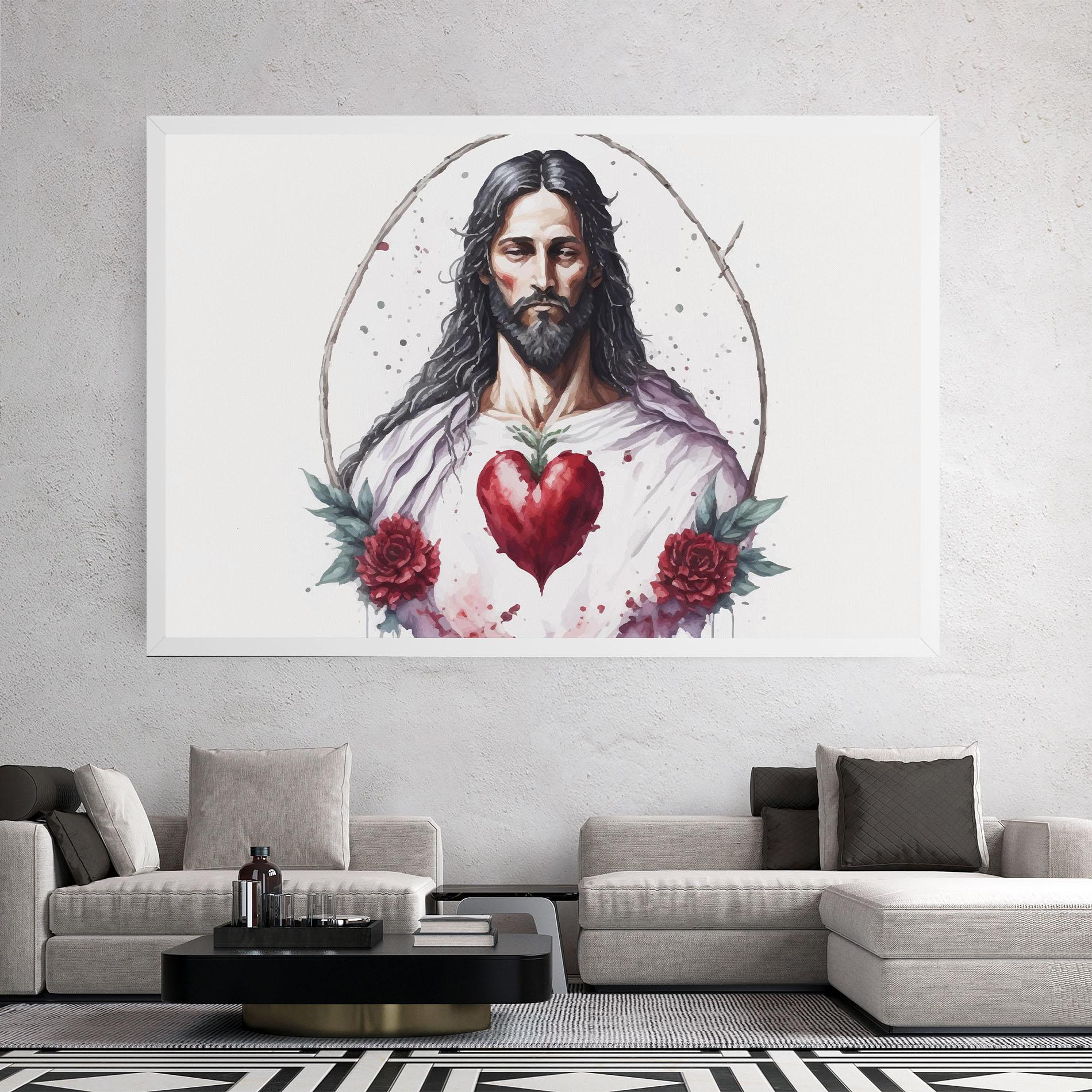 Obraz na Płótnie Jesus Heart mockup 2