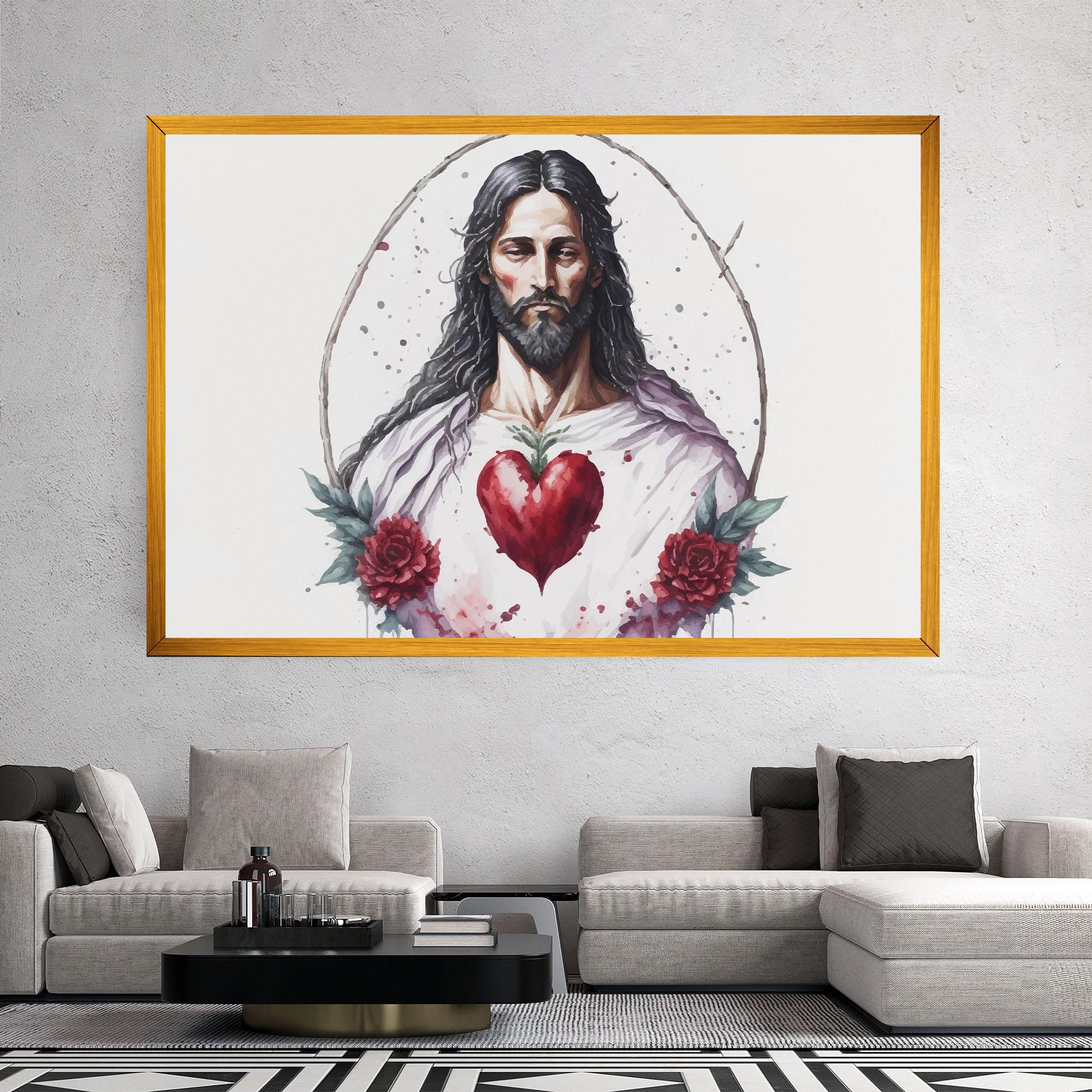 Obraz na Płótnie Jesus Heart mockup 2